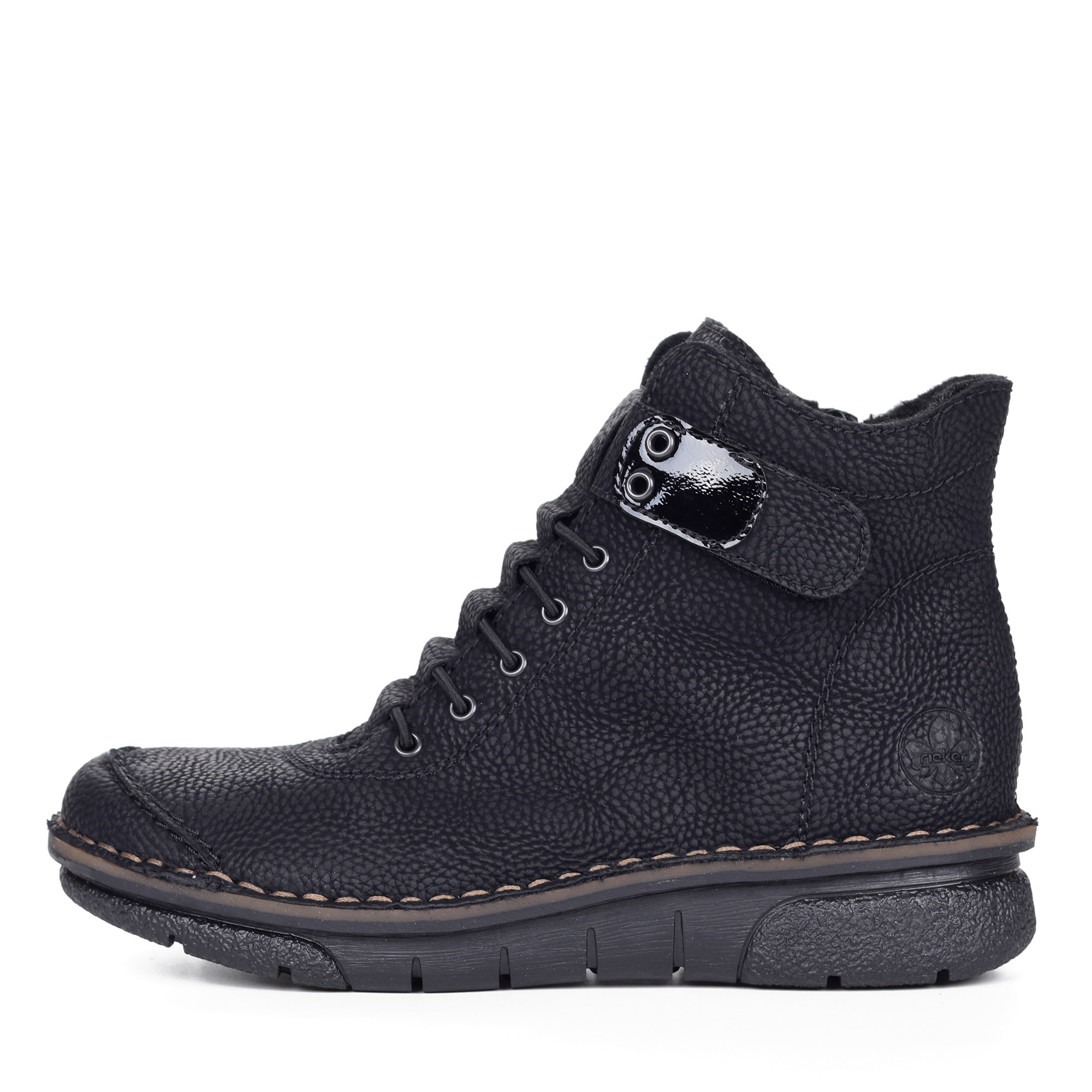 Черные ботинки из экокожи Rieker, размер 37, цвет черный - фото 2