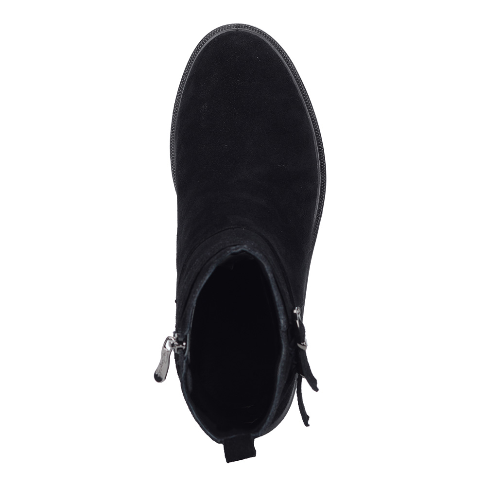 Черные ботинки из велюра на каблуке Respect, размер 38, цвет черный - фото 4