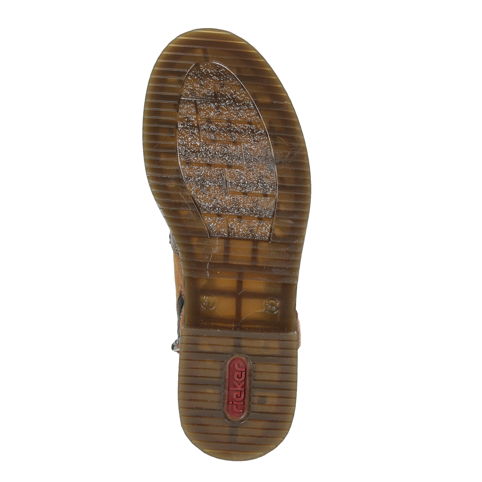 Коричневые ботинки из экокожи на подкладке из искусственной шерсти утолщенной подошве Rieker, размер 36, цвет коричневый - фото 8