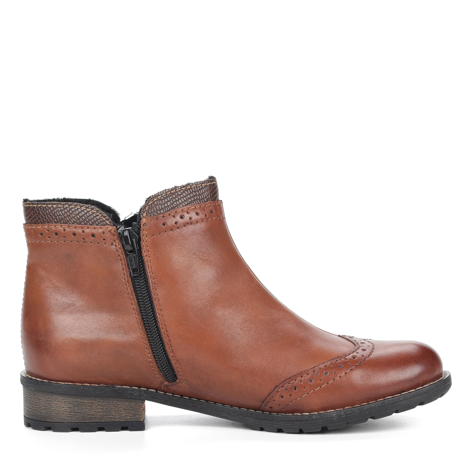 Коричневые ботинки с брогированным узором Rieker, размер 36, цвет коричневый - фото 3