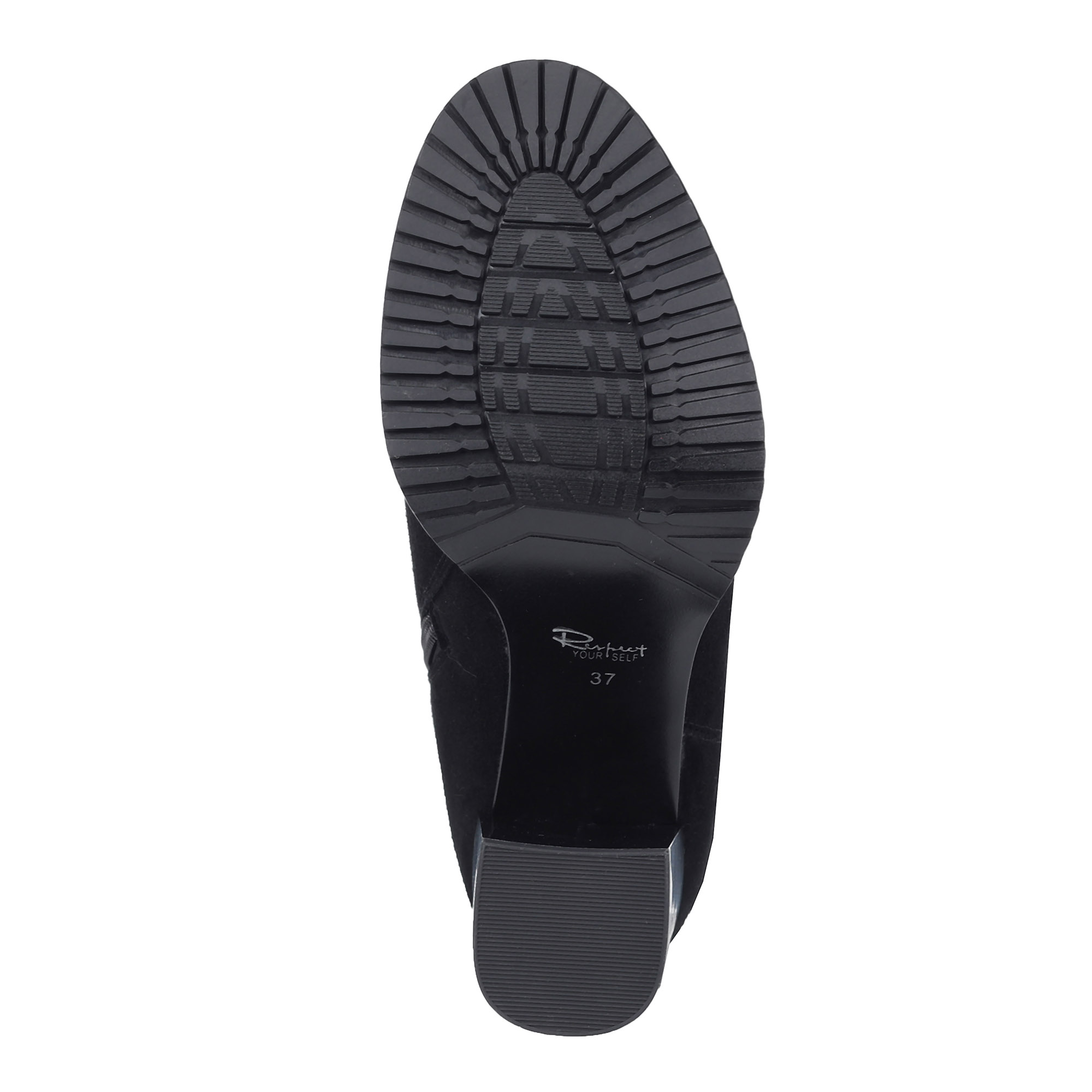 Черные ботфорты из велюра на каблуке Respect, размер 35, цвет черный - фото 7