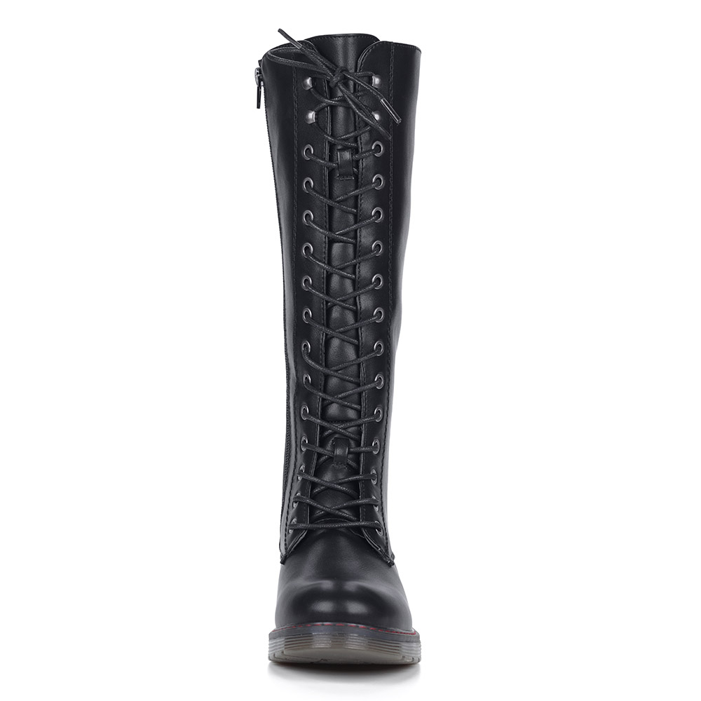 Черные сапоги на шнуровке из эко кожи Rieker, размер 40, цвет черный - фото 4