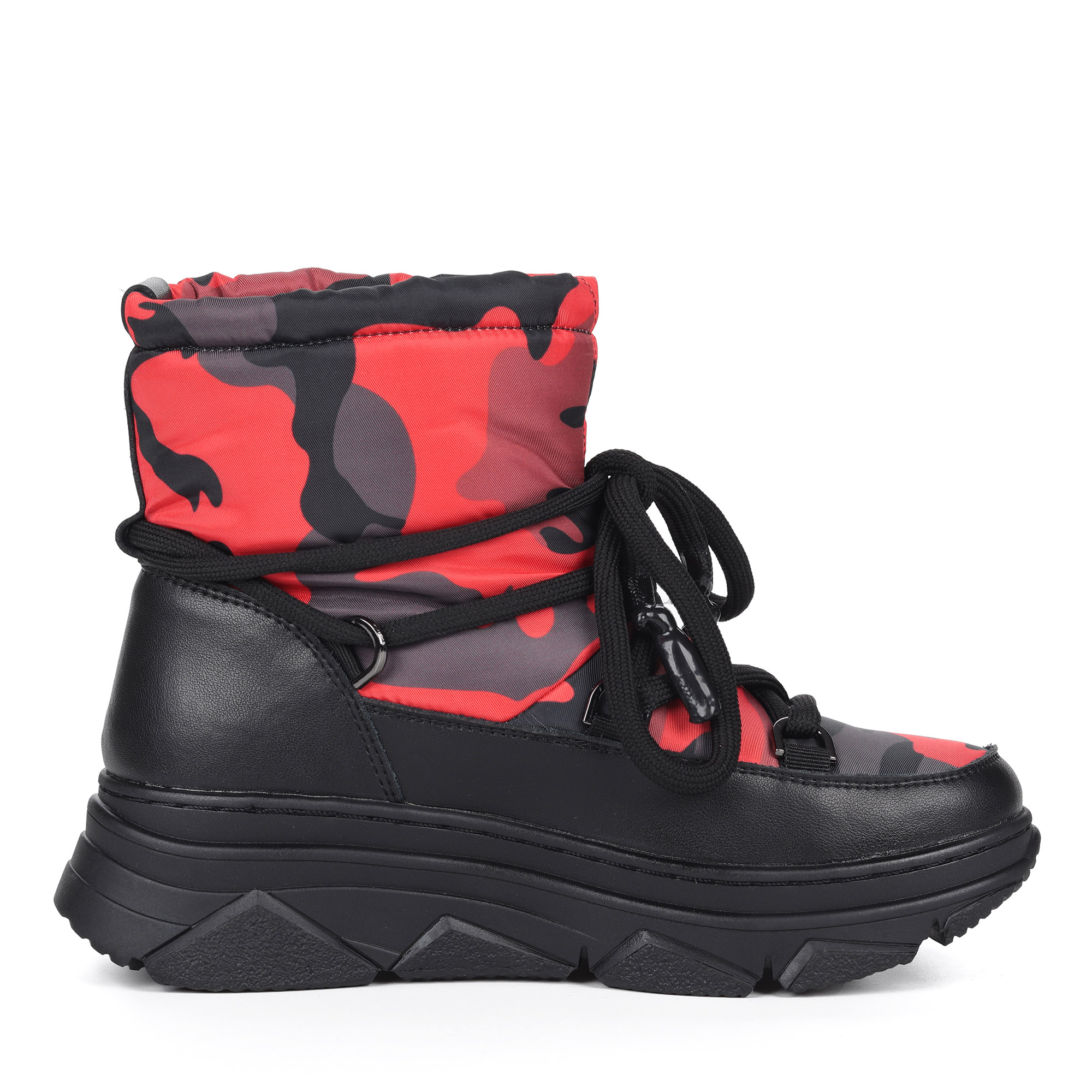 Черно-красные дутики на декоративной шнуровке Respect, размер 40, цвет красный - фото 3