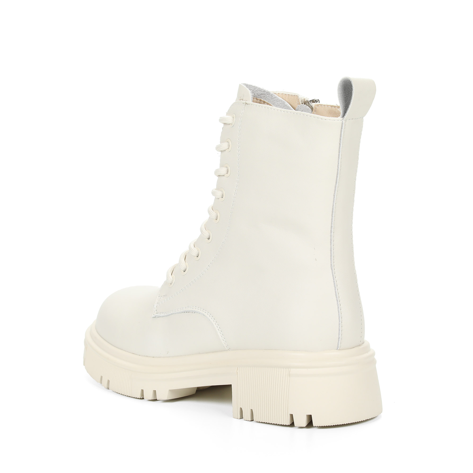 Белые утепленные ботинки из гладкой кожи Respect, цвет белый - фото 4