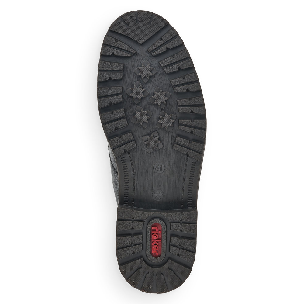 Черные ботинки из кожи на подкладке из натуральной шерсти на шнурках Rieker, цвет черный - фото 7