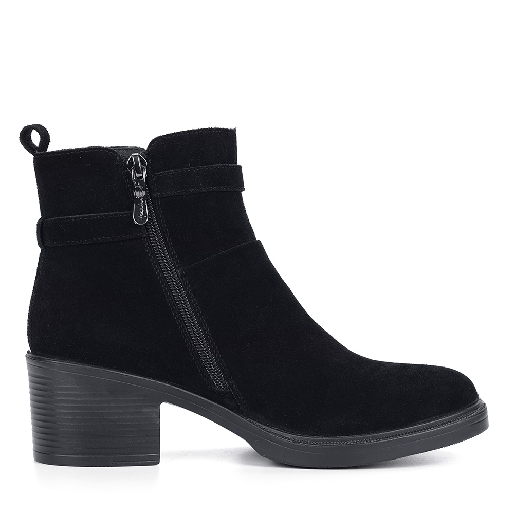 Черные ботинки из велюра на каблуке Respect, размер 38, цвет черный - фото 3