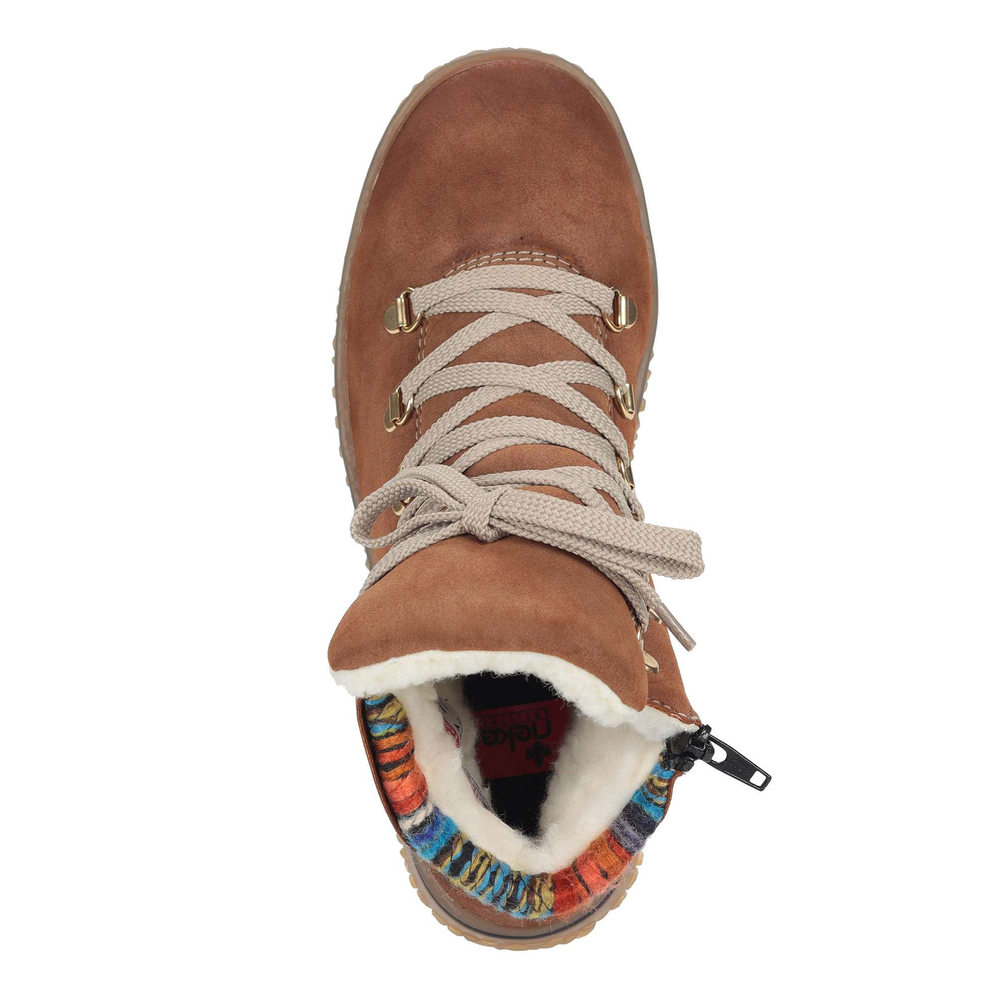 Коричневые ботинки из экокожи на шнуровке Rieker, размер 36, цвет коричневый - фото 4