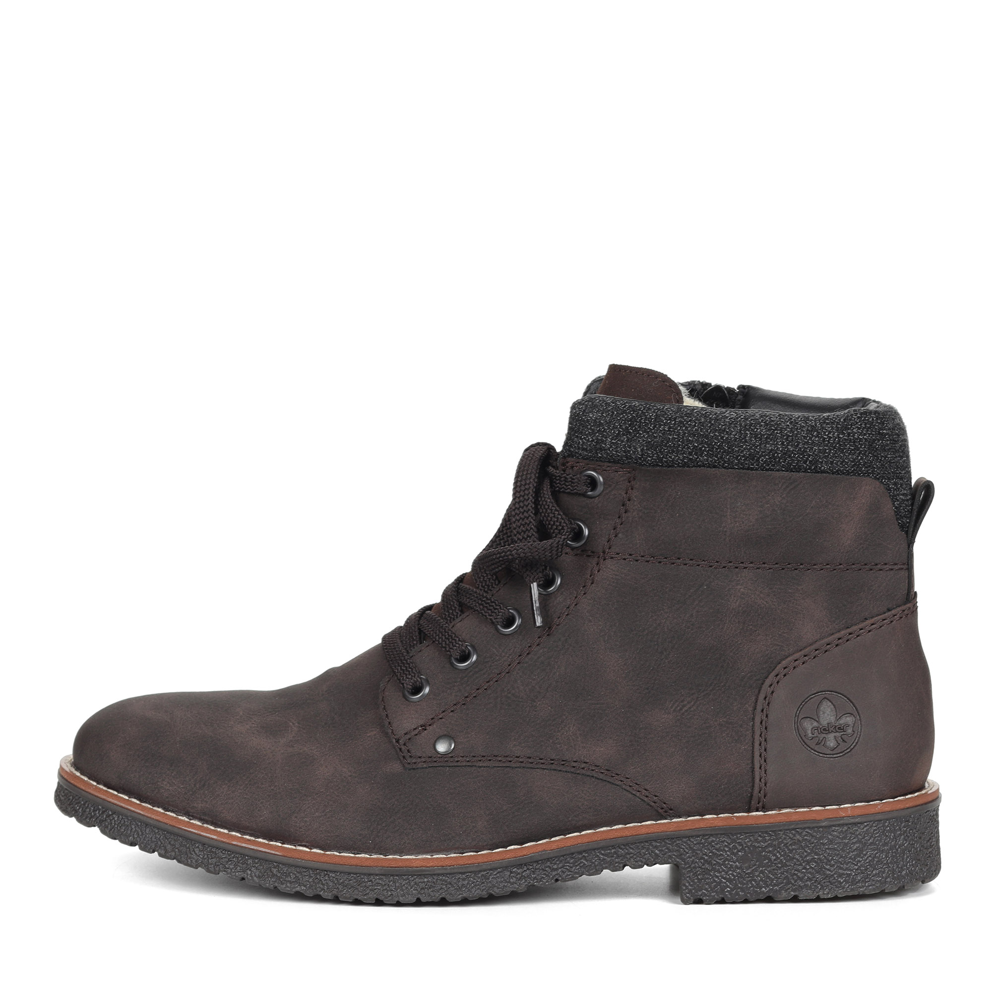 Коричневые ботинки из экокожи на подкладке из натуральной шерсти на шнурках Rieker, размер 43, цвет коричневый - фото 2