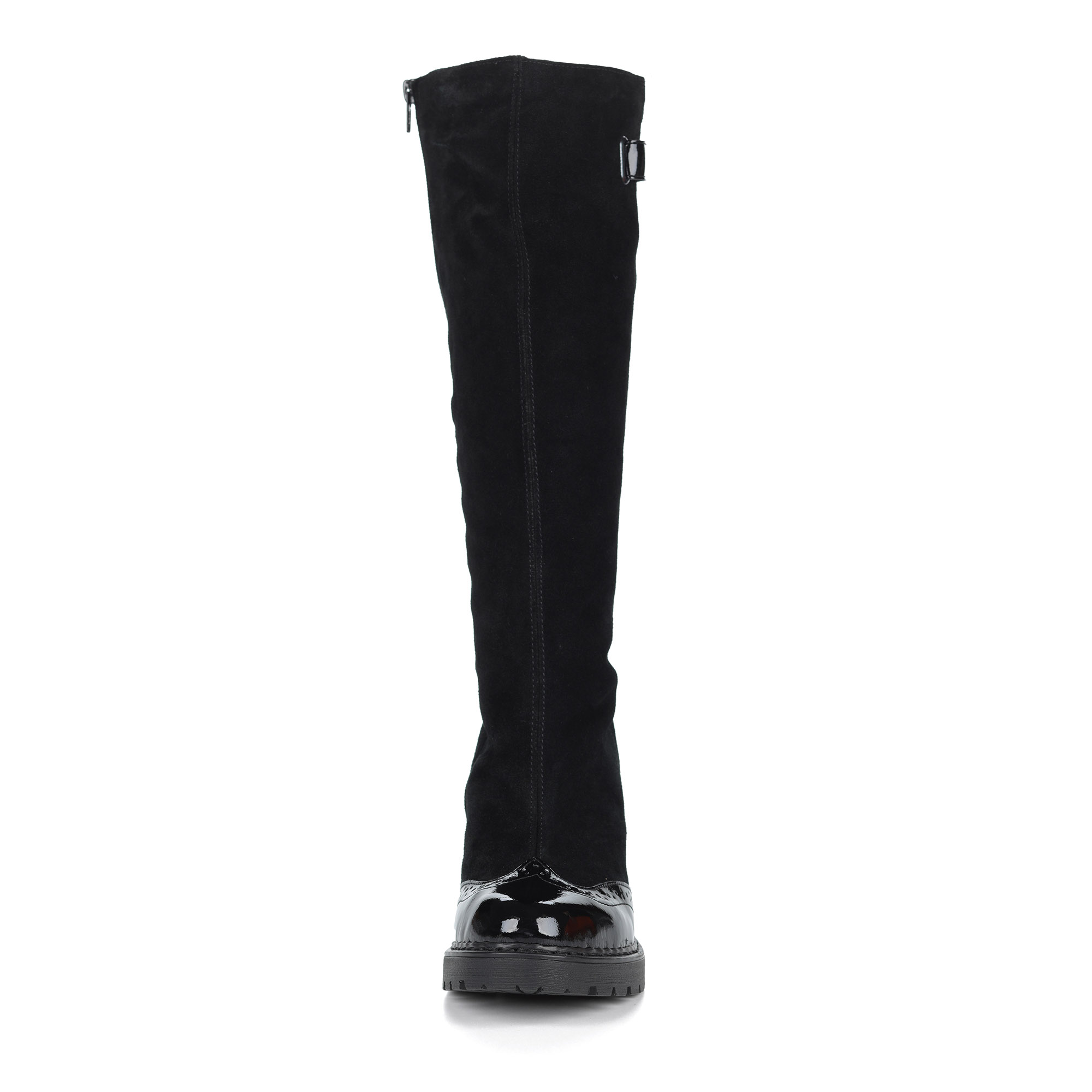 Черные сапоги из велюра на каблуке Rieker, размер 41, цвет черный - фото 4