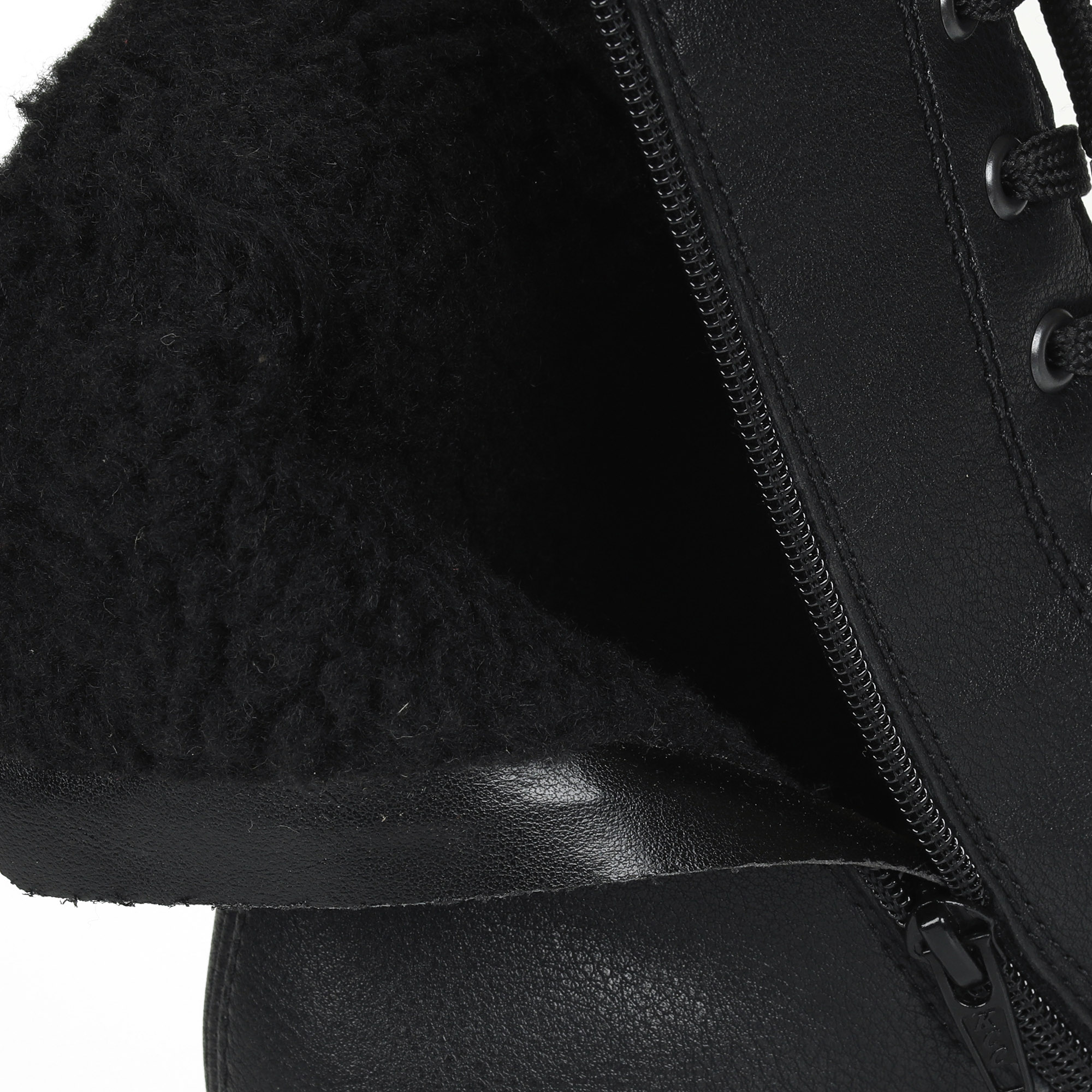 Черные ботинки на шнуровке из натуральной кожи на утолщенной подошве Rieker, размер 38, цвет черный - фото 6