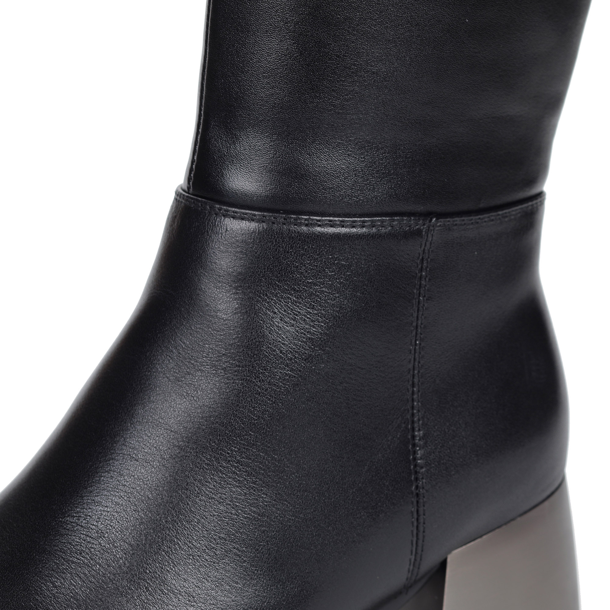 Черные сапоги из кожи на каблуке Respect, размер 35, цвет черный - фото 7