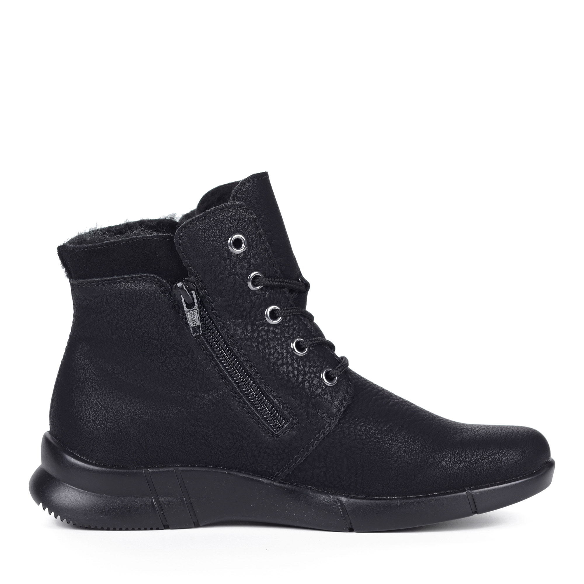 Черные ботинки из экокожи на шнуровке Rieker, размер 40, цвет черный - фото 3