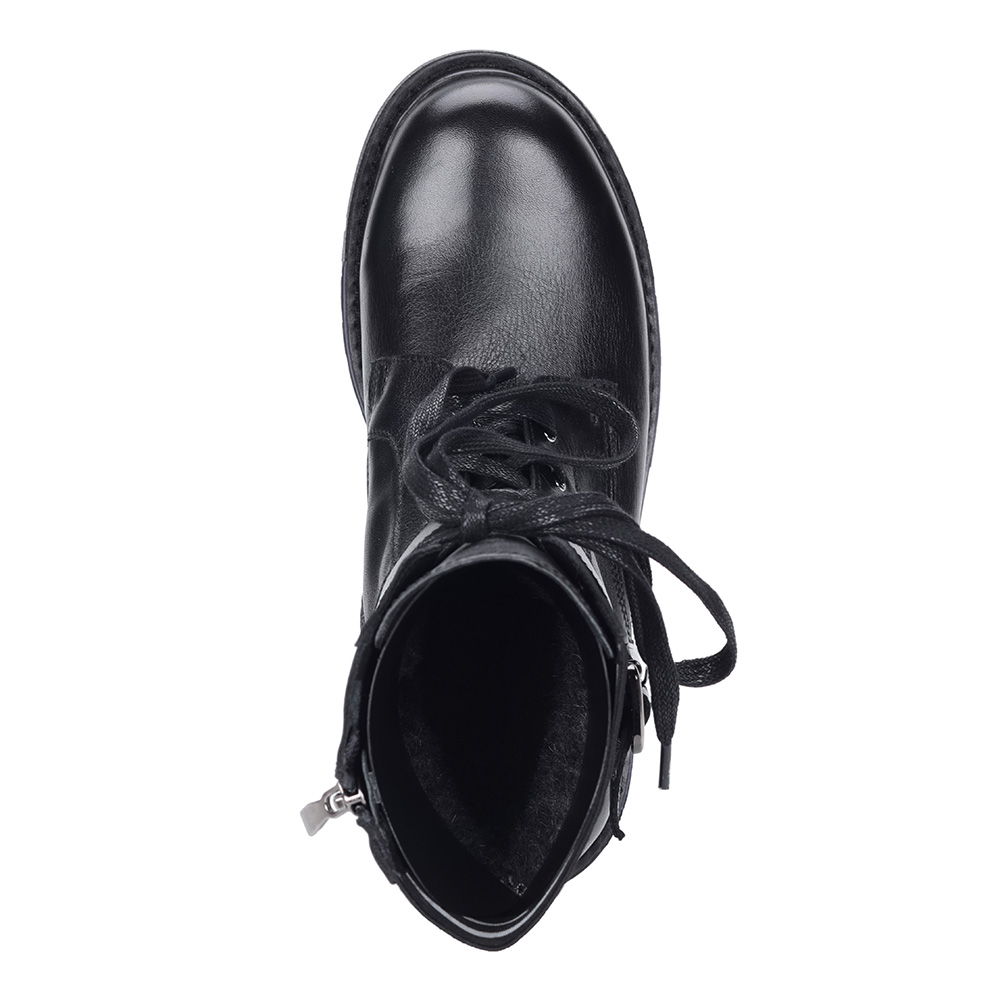 Черные ботинки из кожи с ремешком от Respect-shoes
