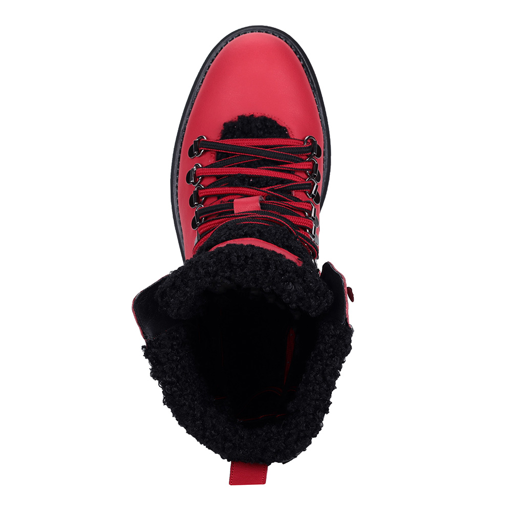 Красные кожаные ботинки на шерсти от Respect-shoes