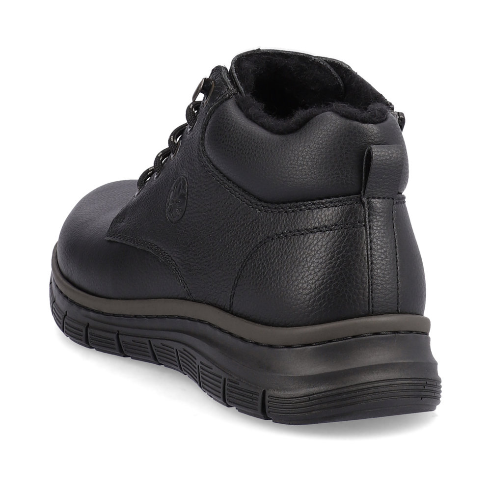 Черные утепленные ботинки из кожи и экокожи Rieker, цвет черный - фото 5