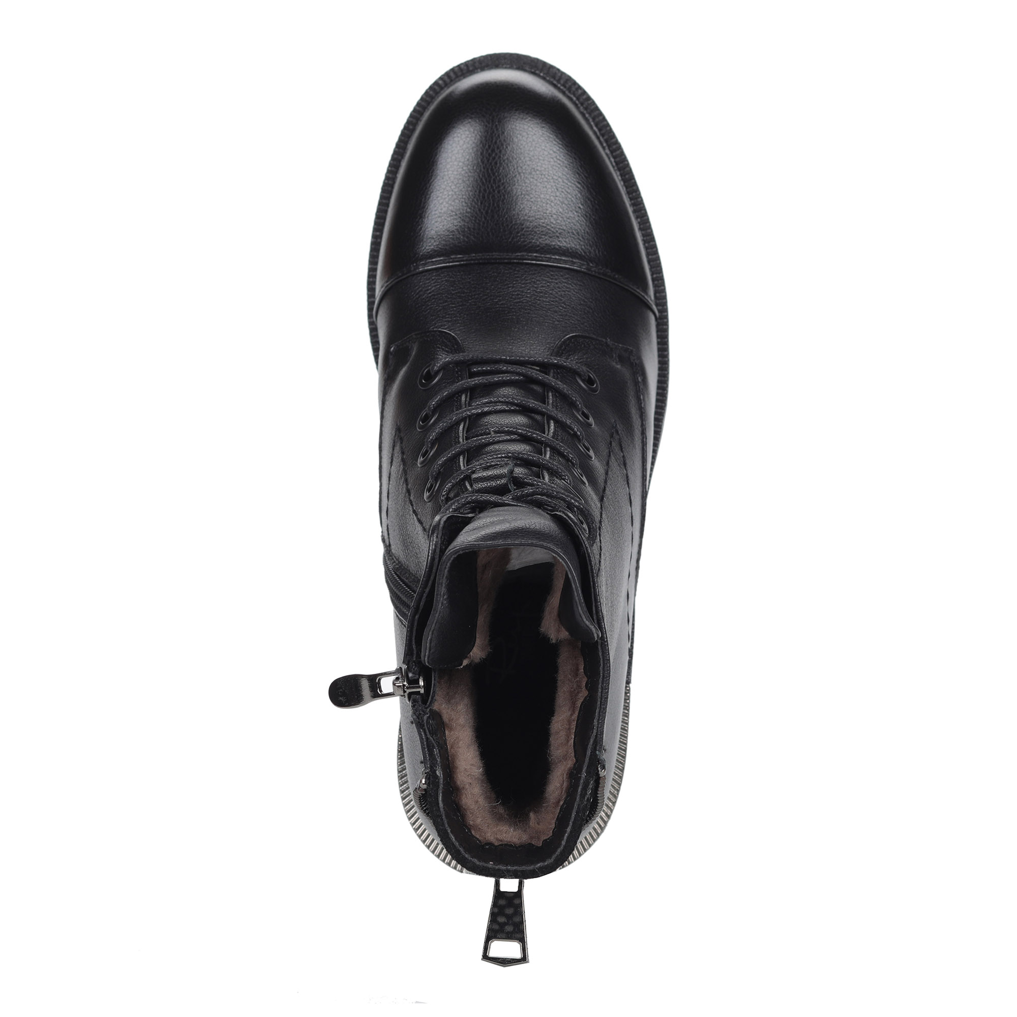 Черные ботинки из кожи на шнуровке Respect, размер 38, цвет черный - фото 4