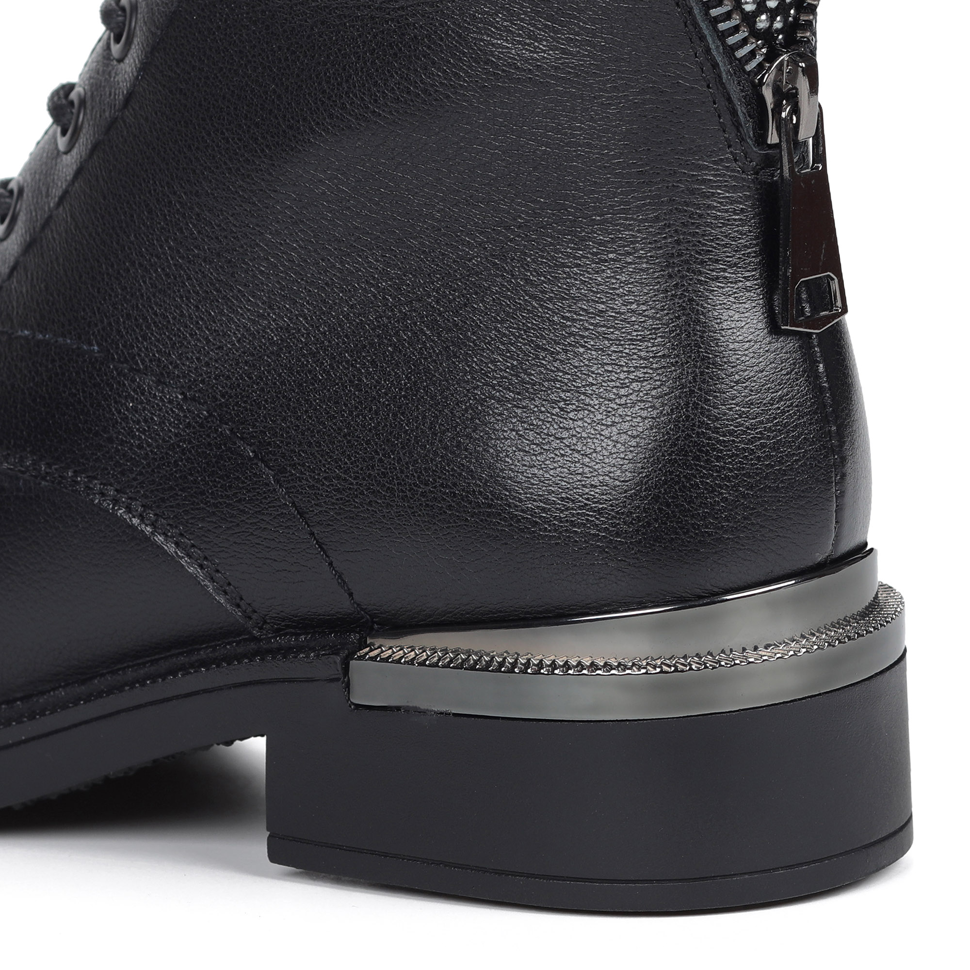 Черные ботинки из кожи на шнуровке Respect, размер 38, цвет черный - фото 5