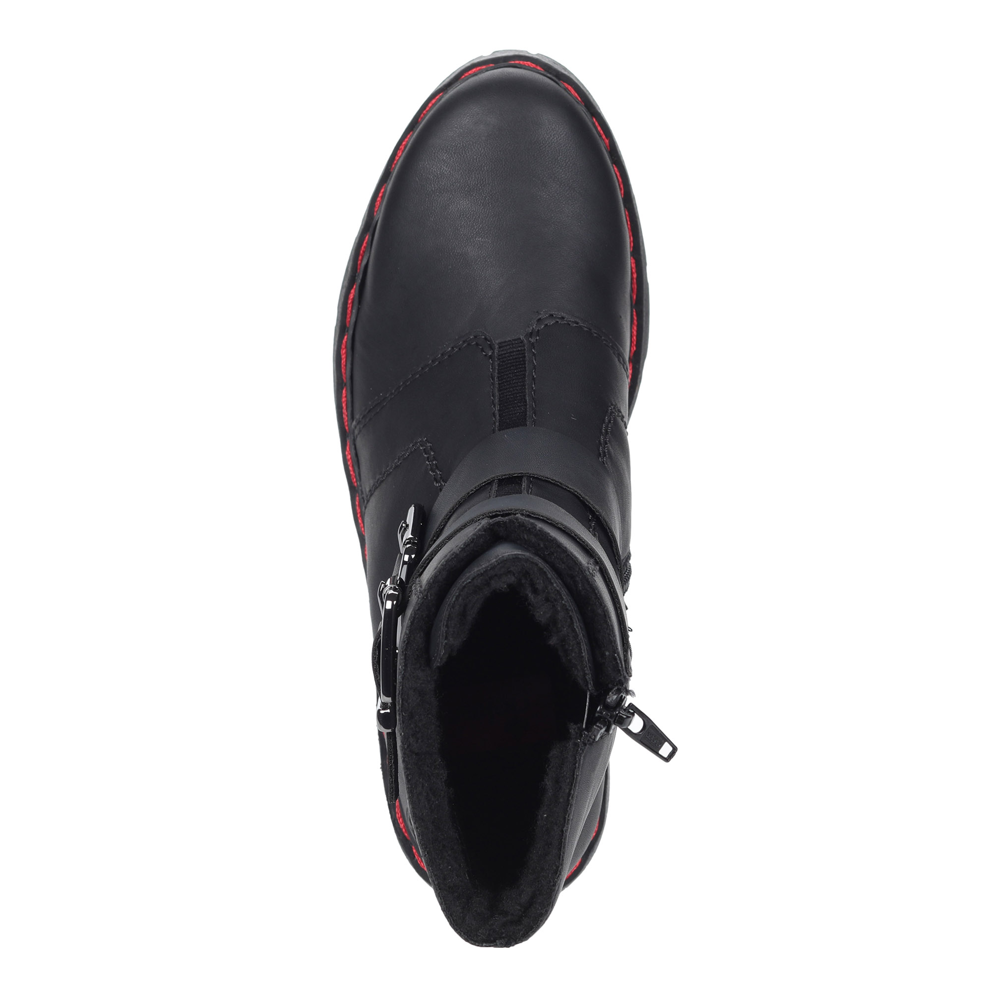 Черные ботинки из экокожи с пряжками Rieker, размер 39, цвет черный - фото 4