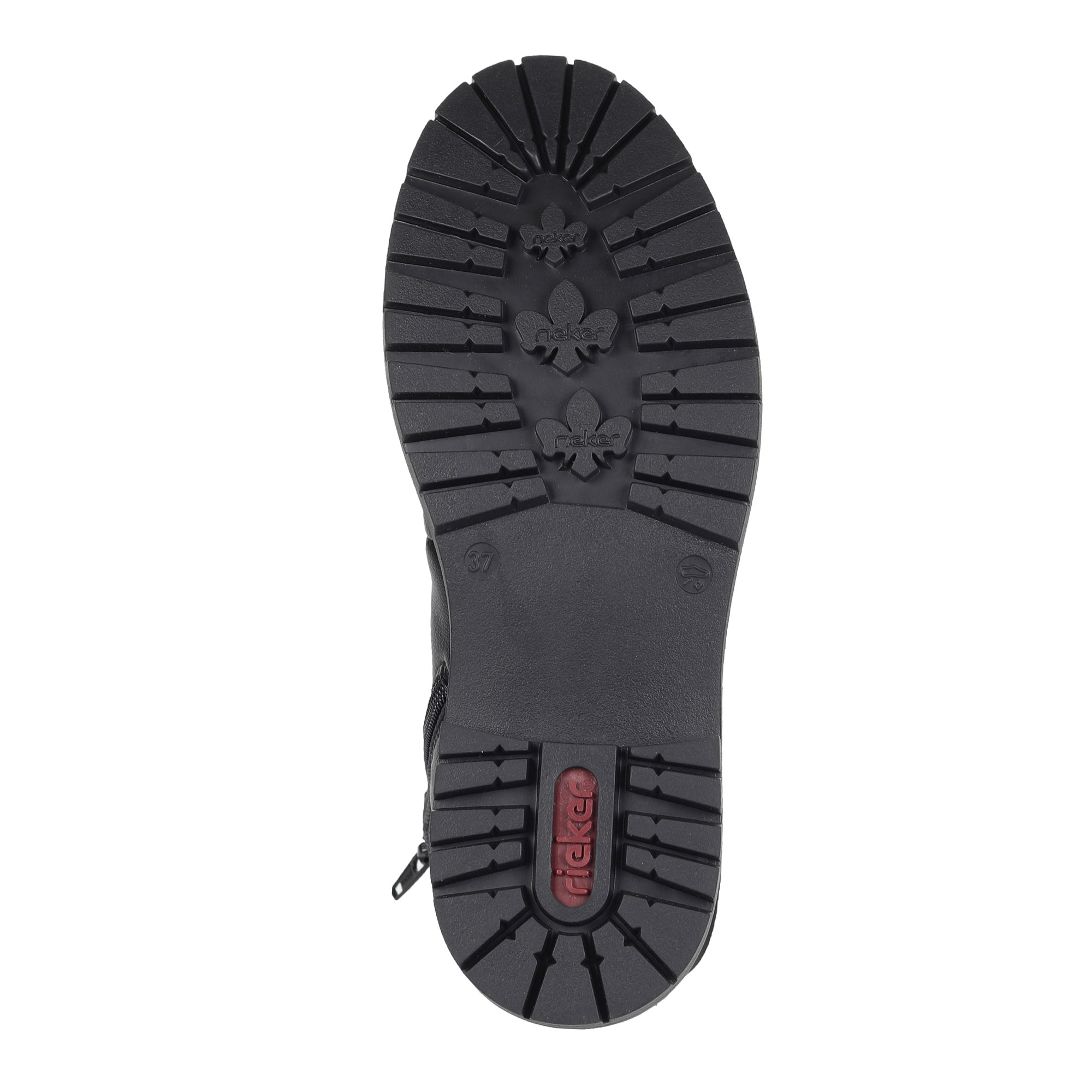 фото Черные ботинки на молнии из экокожи на подкладке из искусственной шерсти на утолщенной подошве rieker