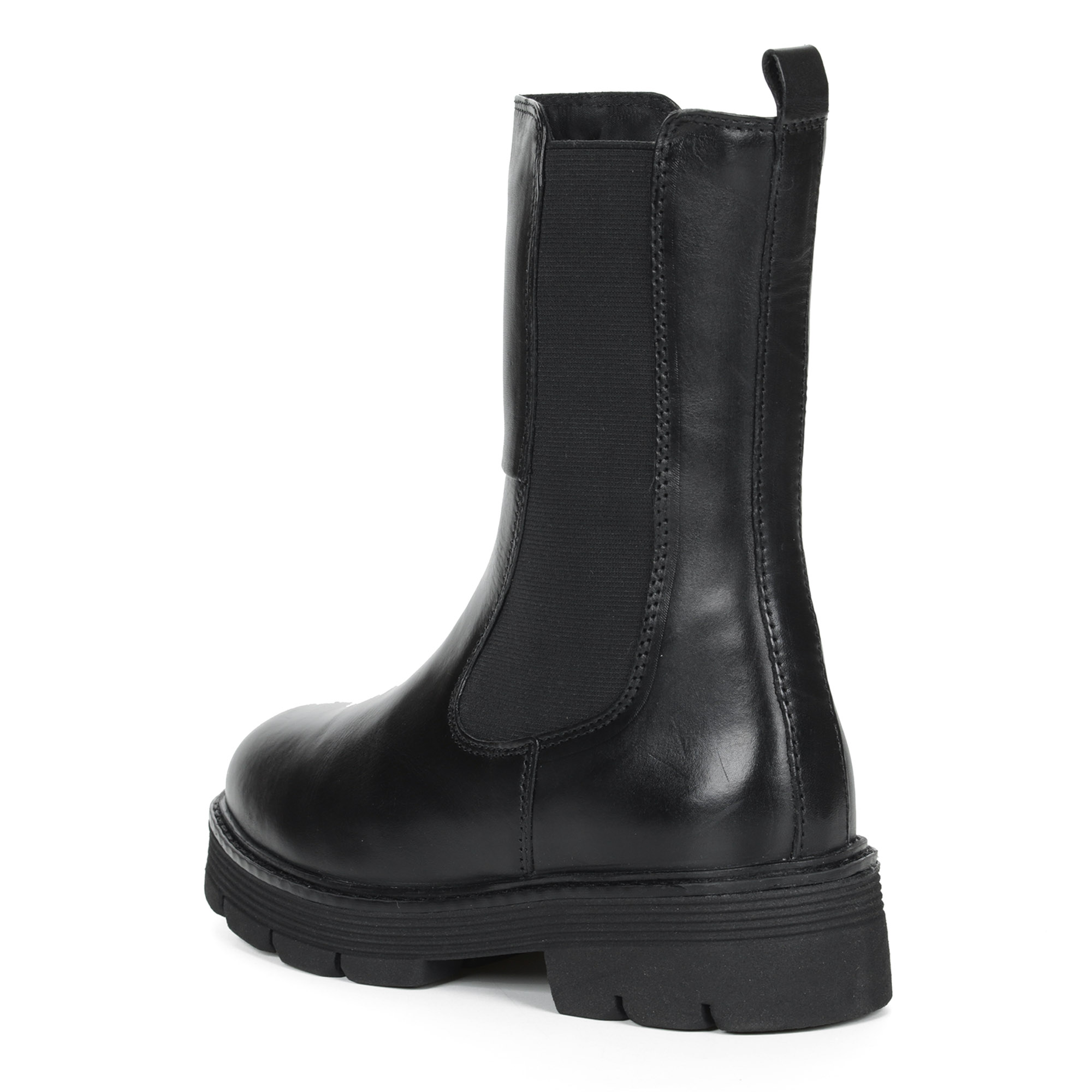 Черные ботинки на молнии из кожи на подкладке из натуральной шерсти на тракторной подошве MARCO TOZZI PREMIO, размер 41, цвет черный - фото 5