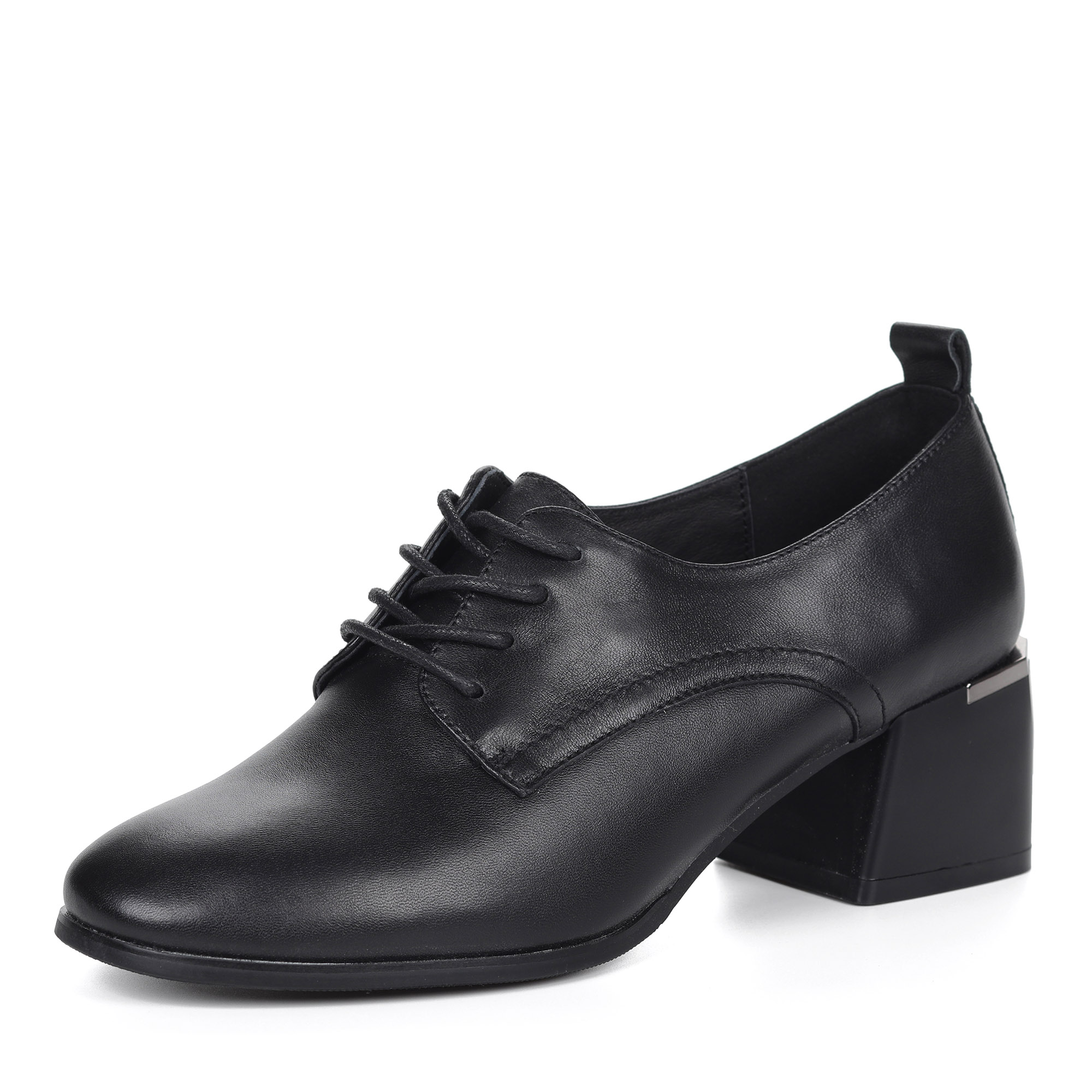 Черные закрытые туфли из кожи на шнуровке от Respect-shoes