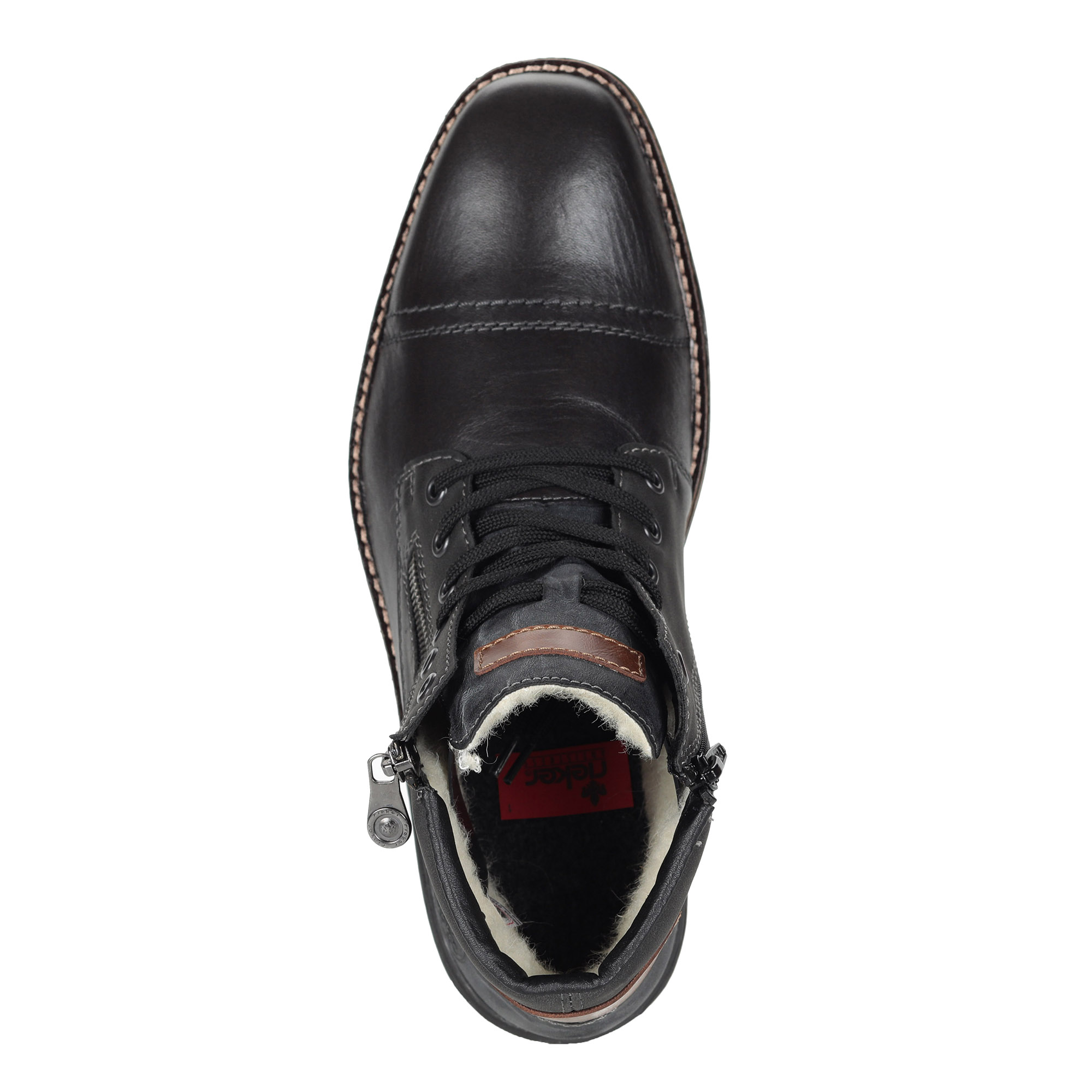 Коричневые ботинки из экокожи на подкладке из натуральной шерсти Rieker, размер 44, цвет коричневый - фото 6