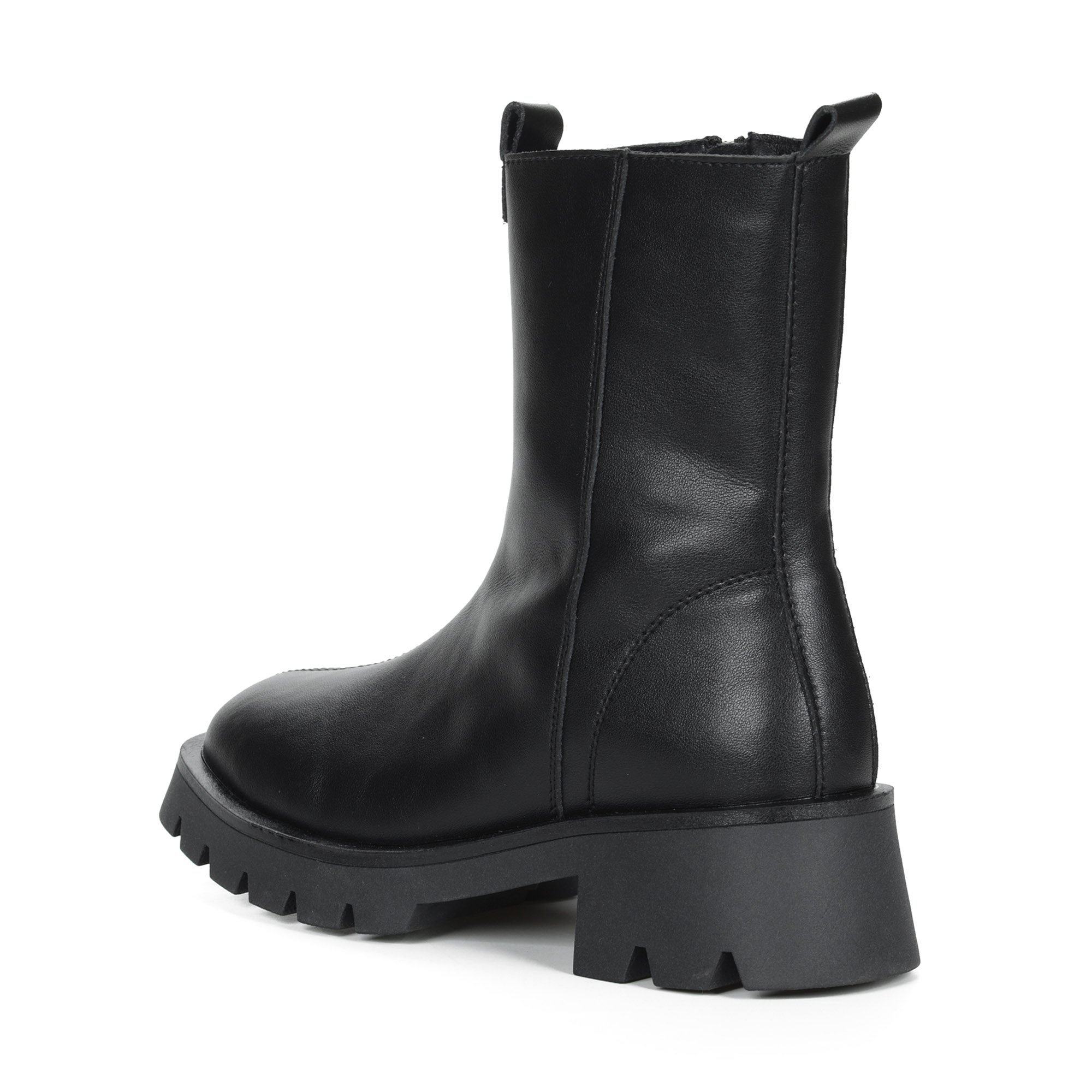 Черные ботинки из кожи на шнурках на подкладке из экошерсти на утолщенной подошве KEDDO, размер 37, цвет черный - фото 5
