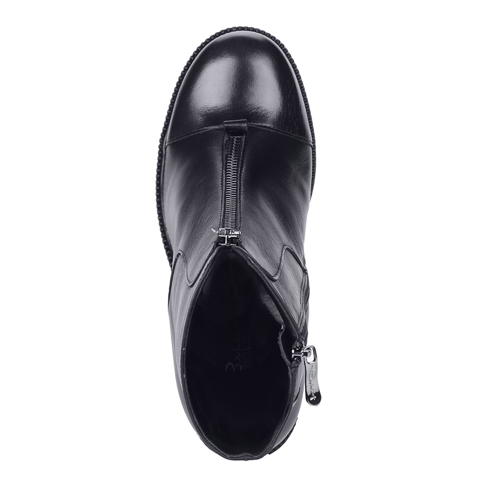 Черные ботинки из кожи на каблуке Respect, размер 40, цвет черный - фото 4