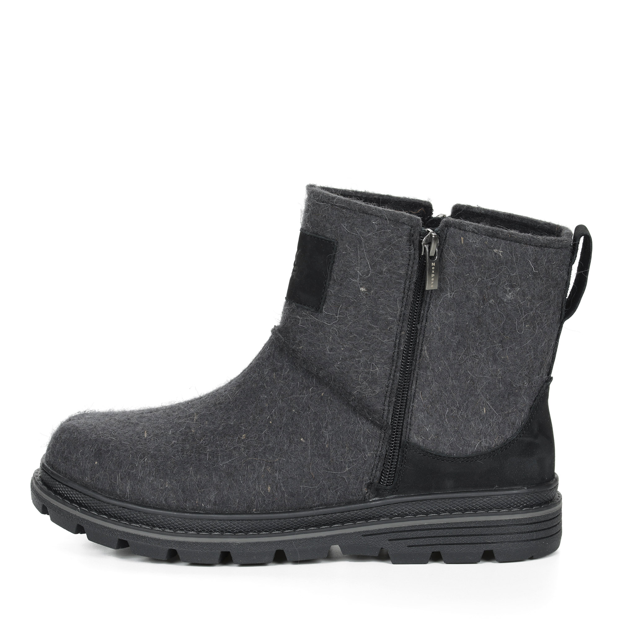 Темно серые ботинки на молнии из войлока на подклдке из натуральной шерсти на утолщенной подошве NexPero, размер 40, цвет серый - фото 2