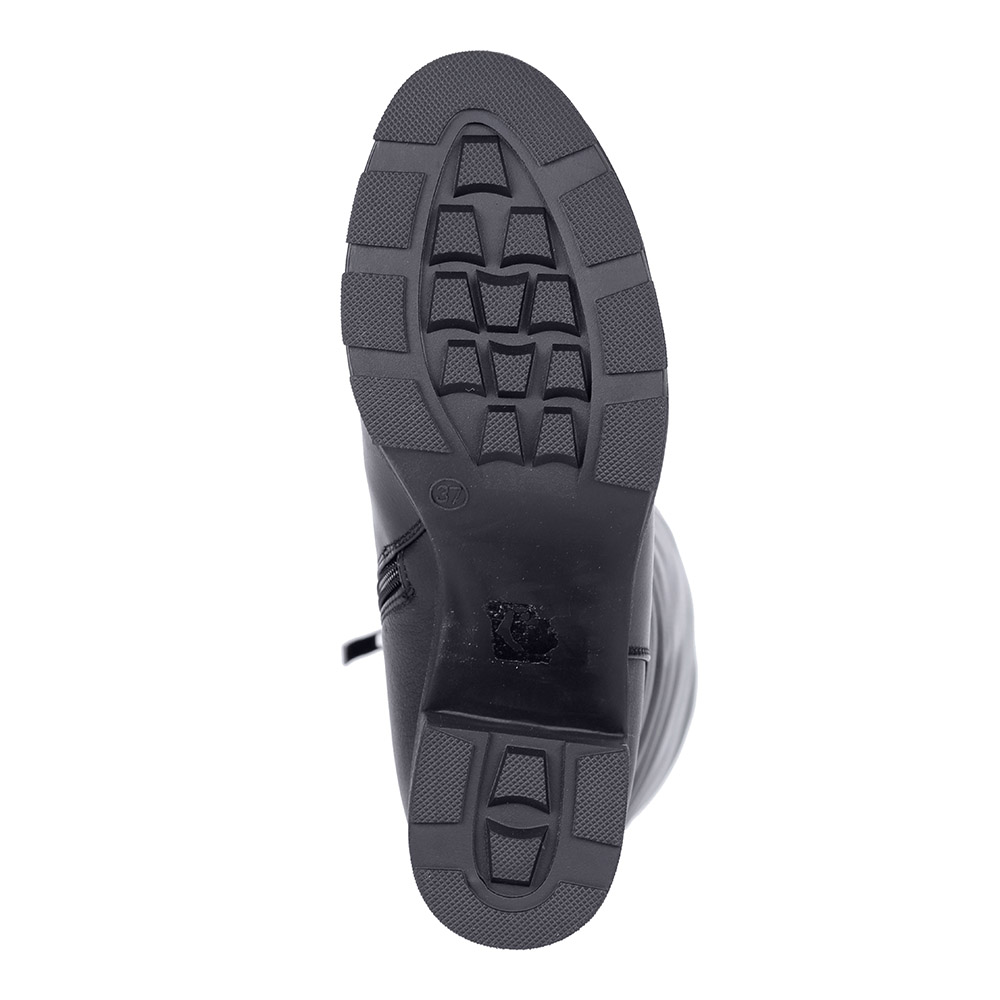 Кожаные сапоги на устойчивом каблуке в черном цвете Respect, размер 41 - фото 7