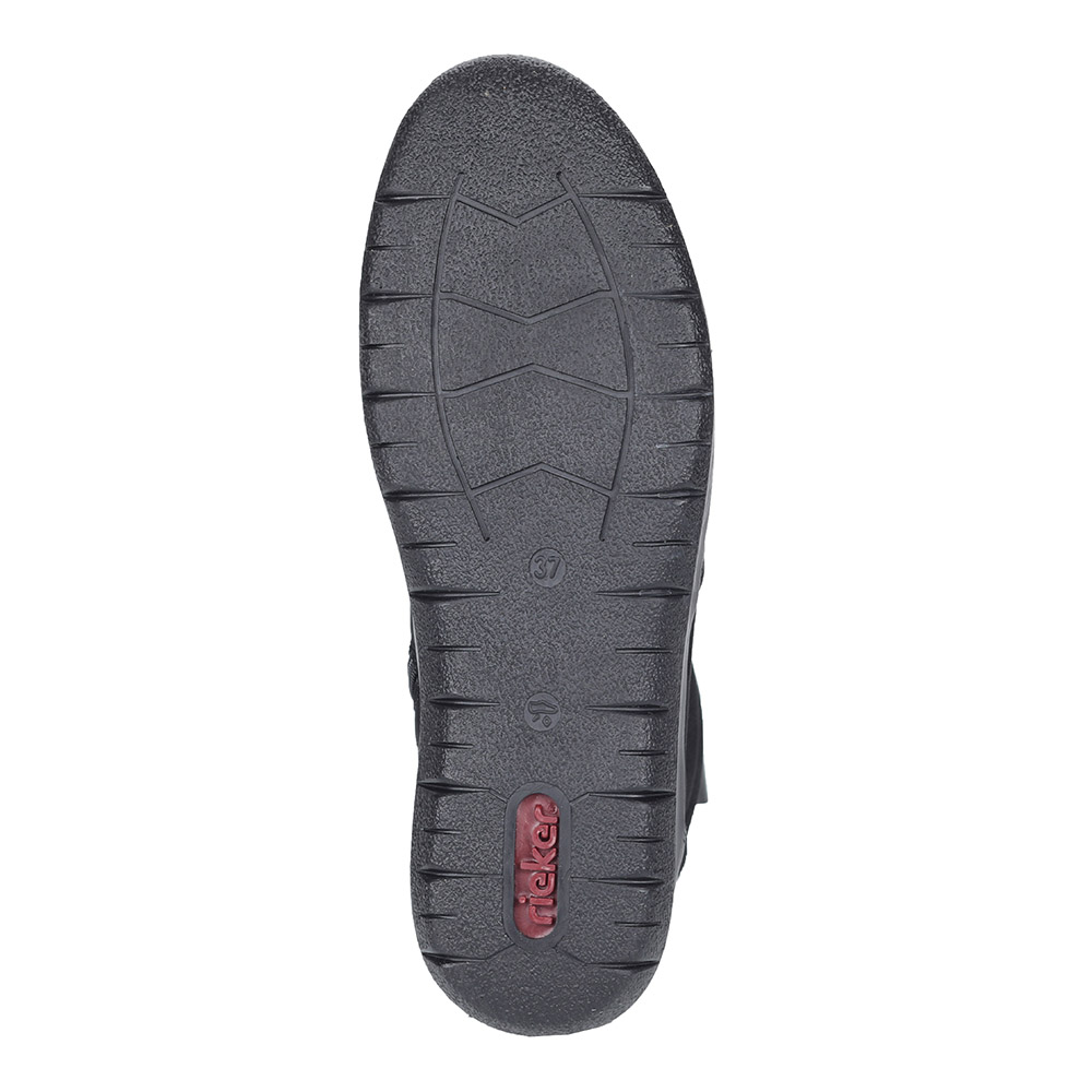 фото Комбинированные ботинки без шнуровки в черном цвете rieker