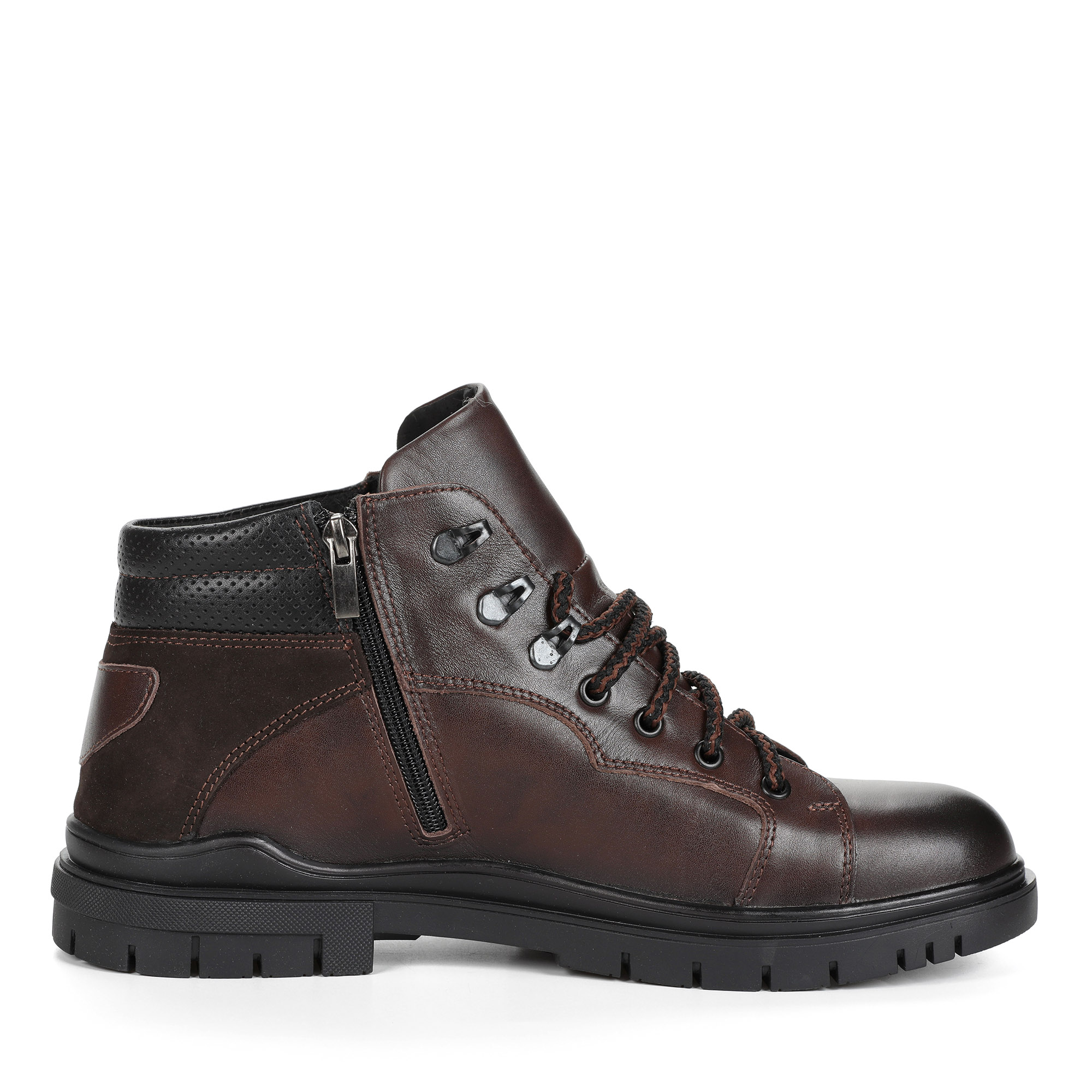 Коричневые ботинки из кожи на подкладке из натуральной шерсти на утолщенной подошве Respect, размер 42, цвет коричневый - фото 3