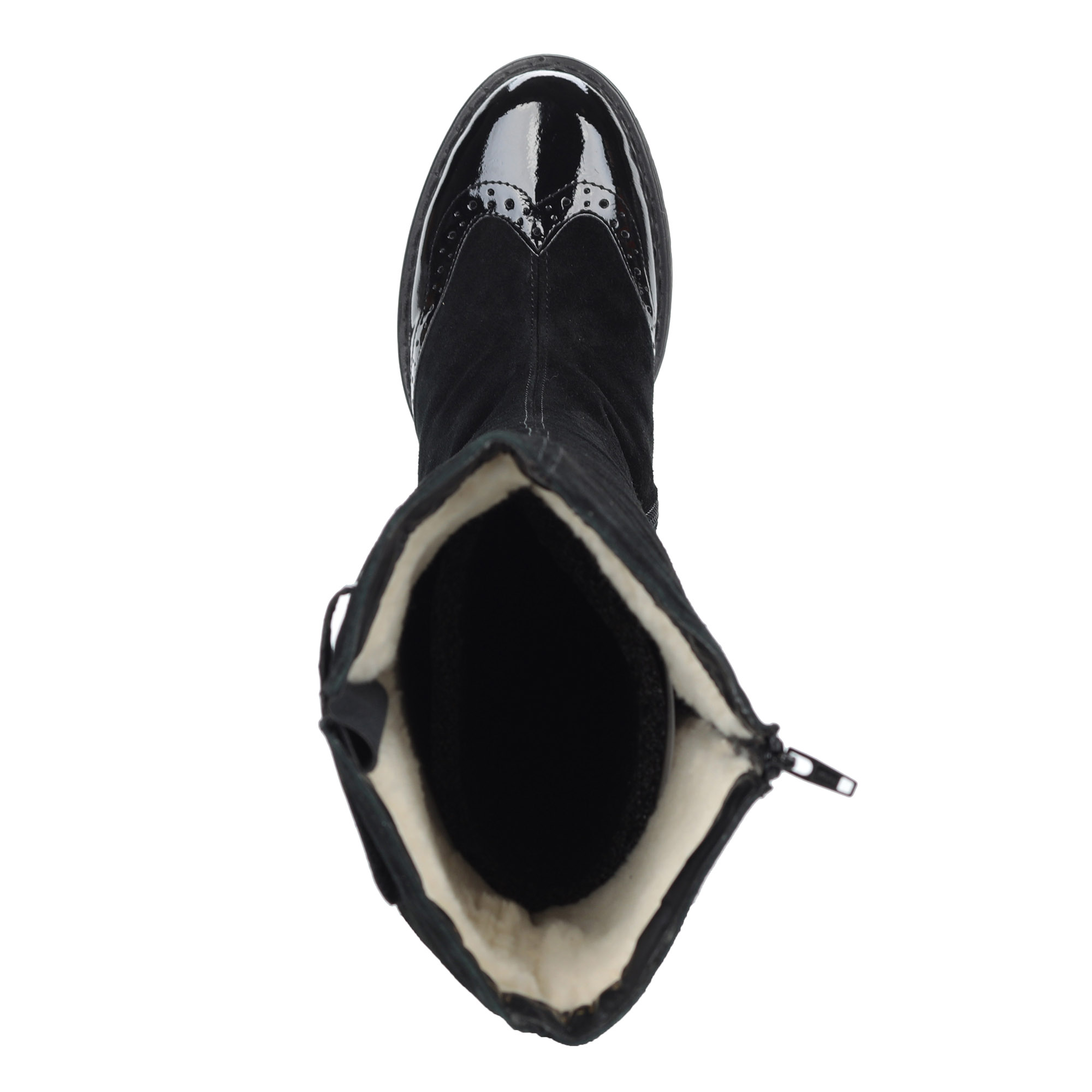 Черные сапоги из велюра на каблуке Rieker, размер 41, цвет черный - фото 6