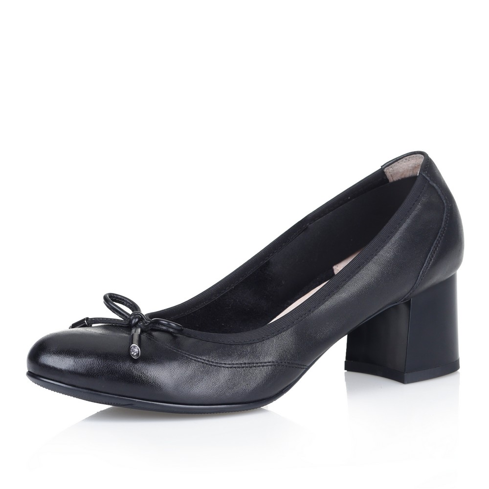 

Лодочки с бантиком на среднем каблуке, Чер.