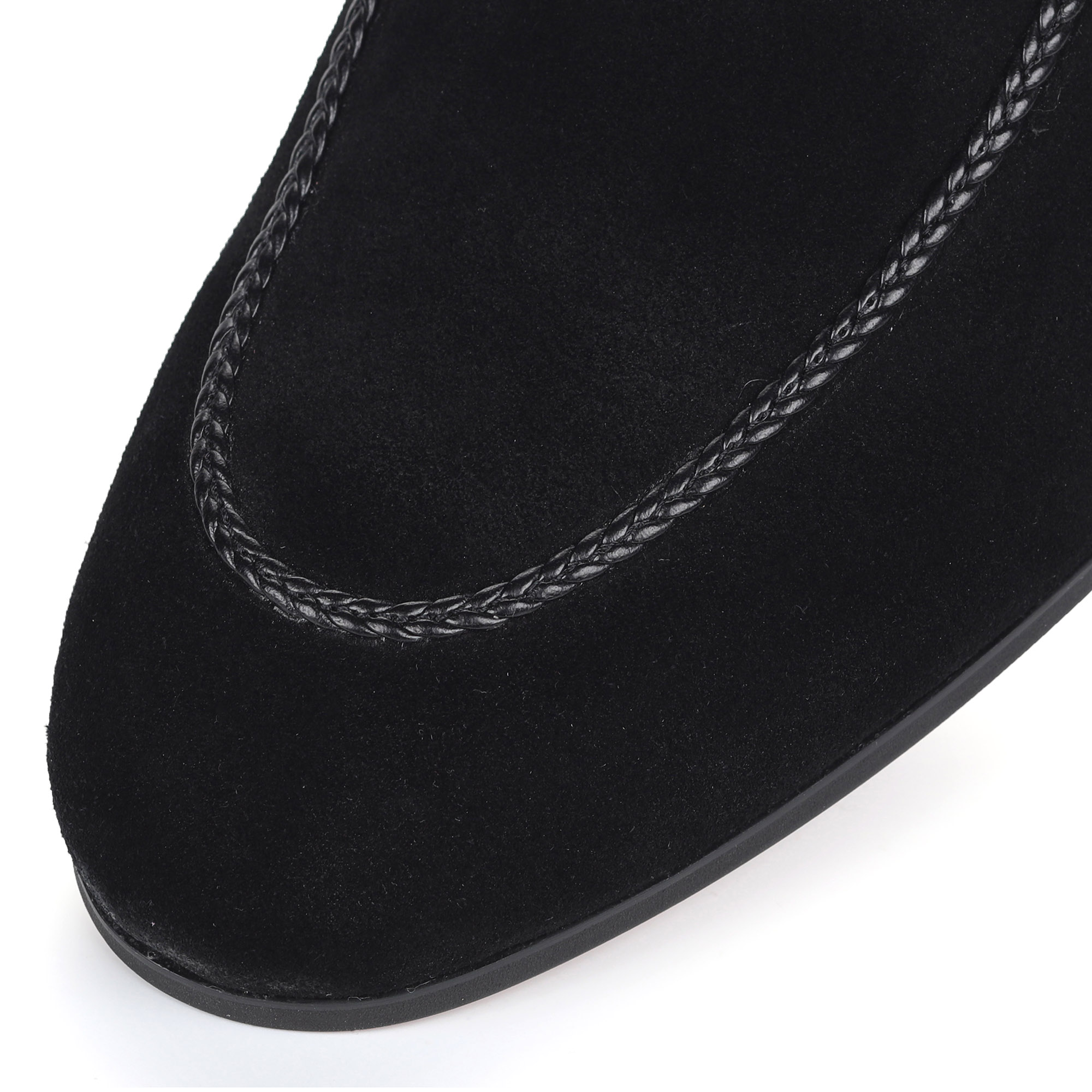 Черные лоферы из спилка от Respect-shoes