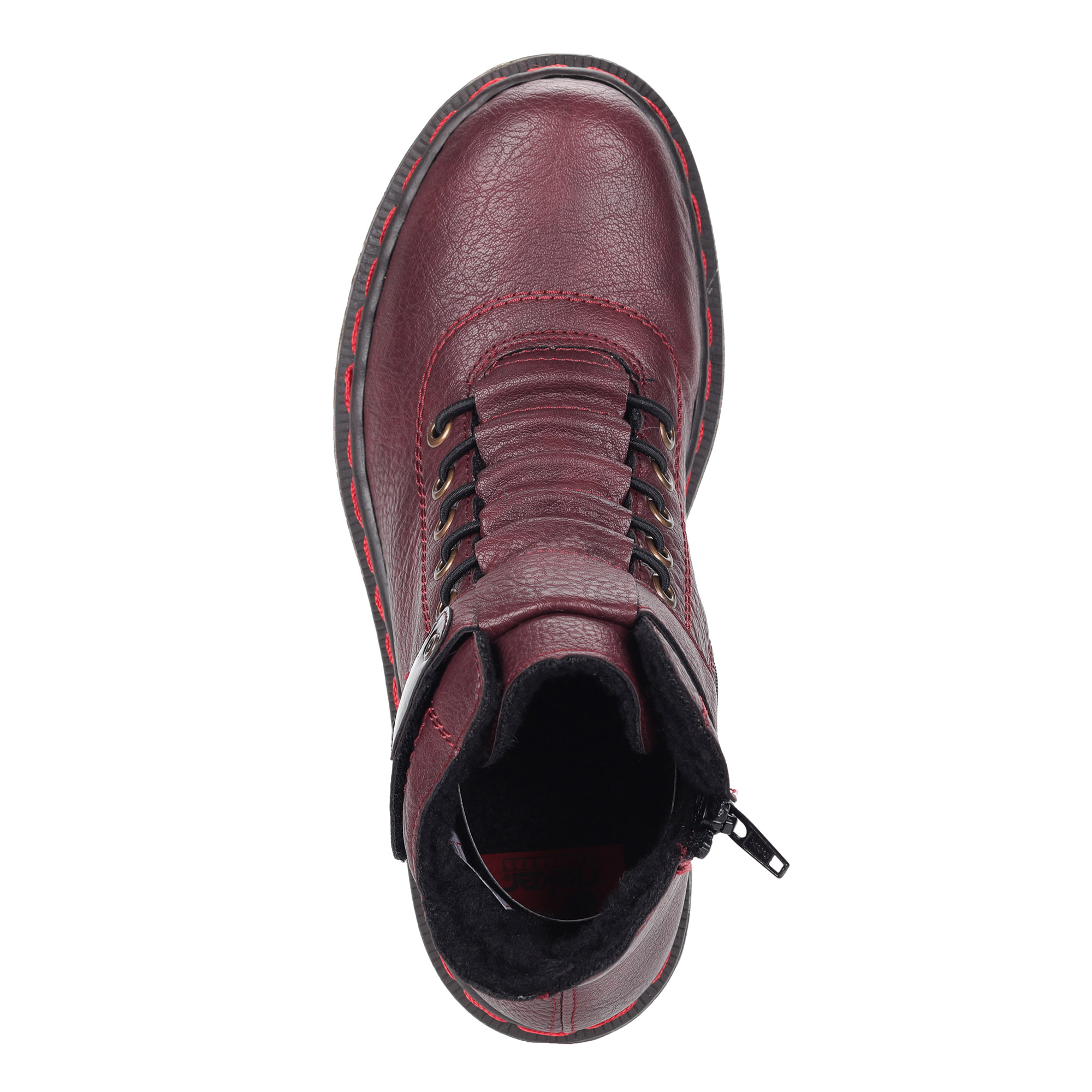 Бордовые ботинки из экокожи Rieker, размер 36, цвет бордовый - фото 4