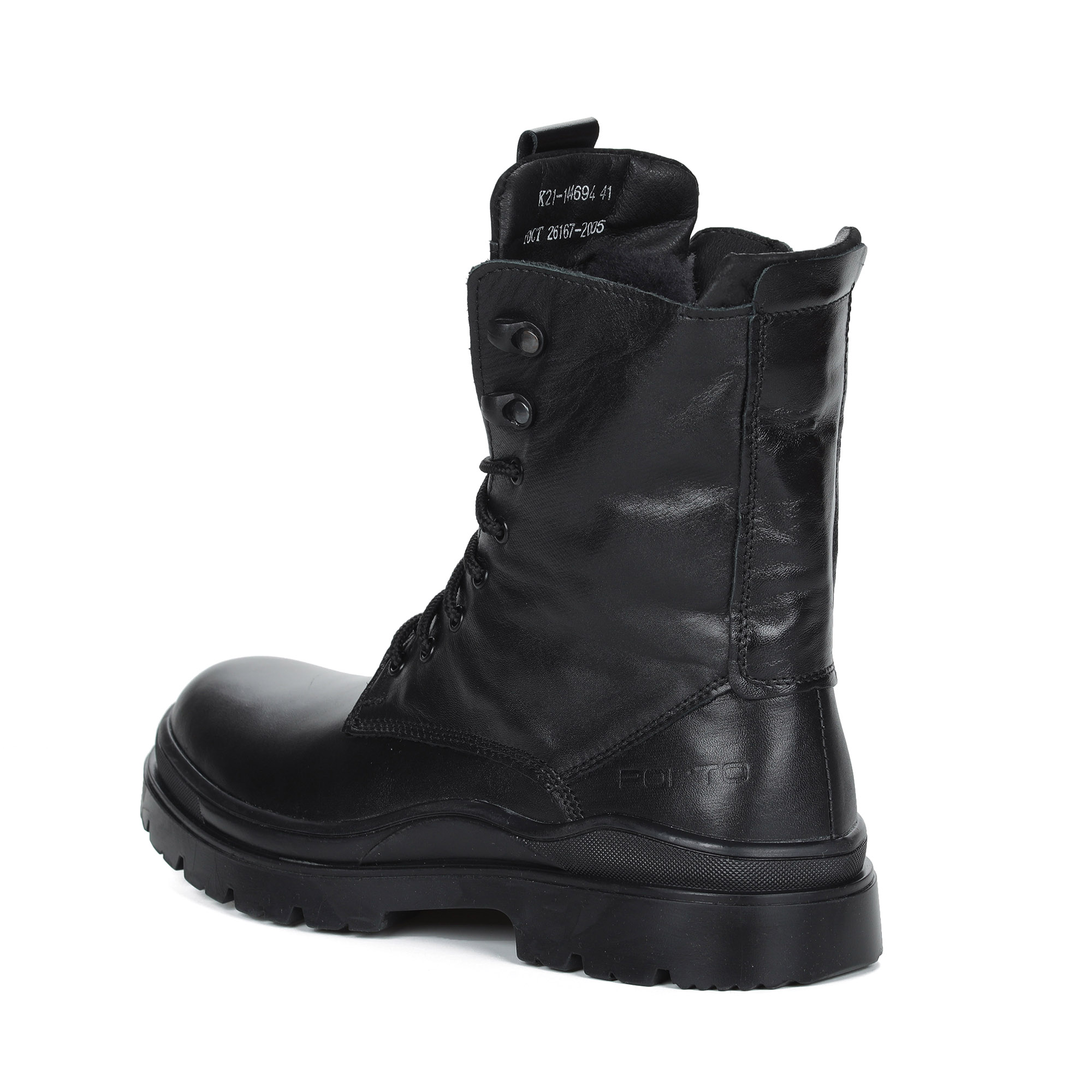 Черные ботинки из кожи на подкладке из натурального меха на утолщенной подошве Respect, цвет черный - фото 4