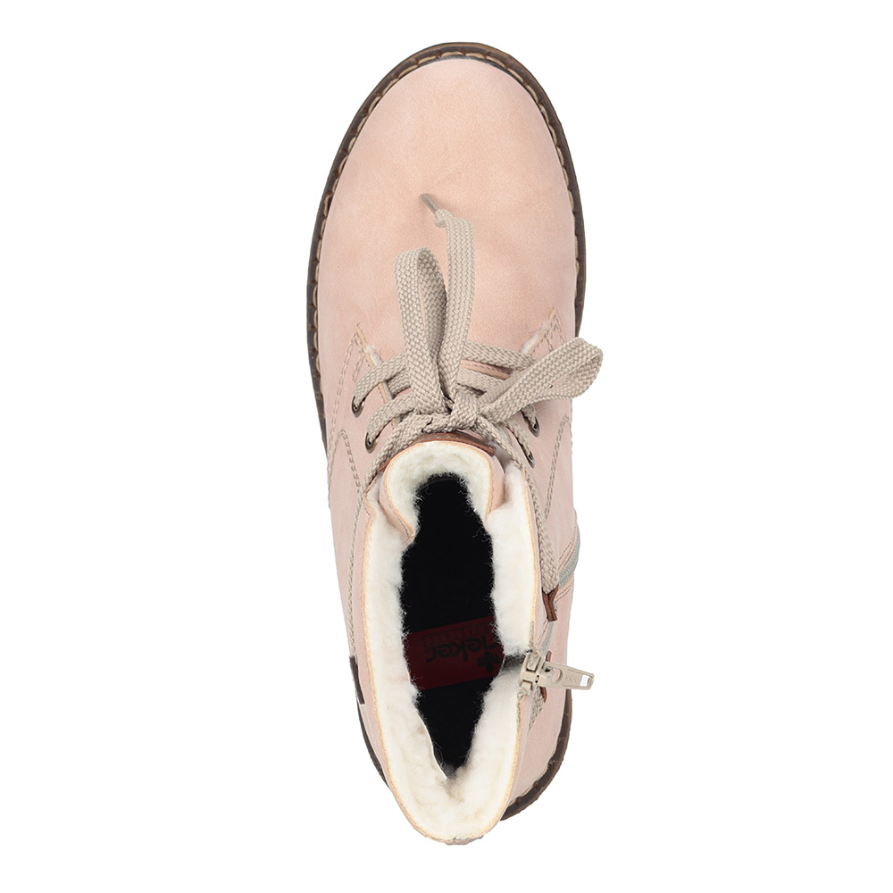 Розовые ботинки из экокожи Rieker, размер 39, цвет розовый - фото 5
