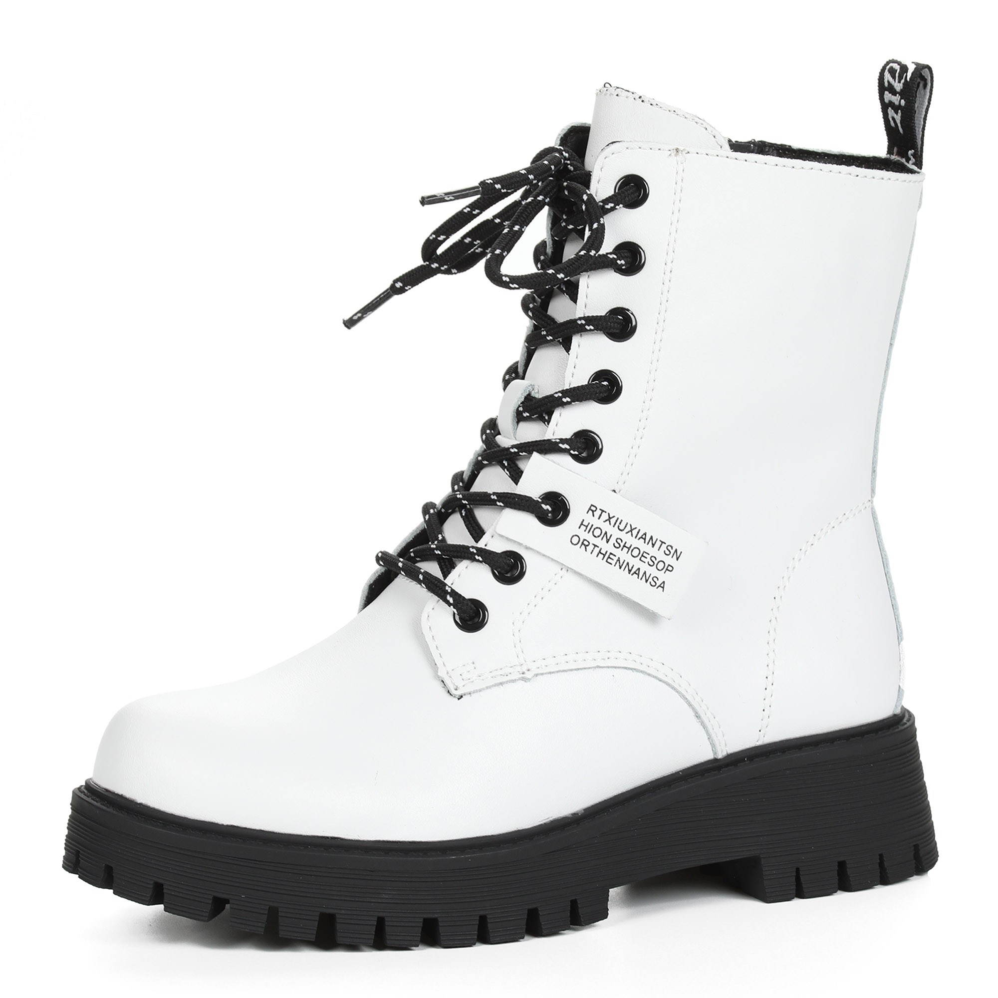 Белые ботинки  из кожи на подкладке из натуральной шерсти на тракторной подошве Respect, размер 40, цвет белый - фото 3