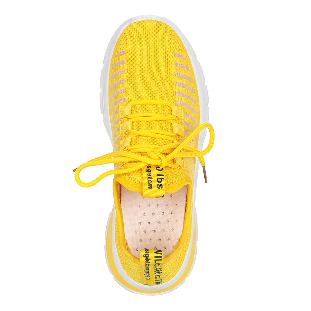 Желтые кроссовки из текстиля от Respect-shoes