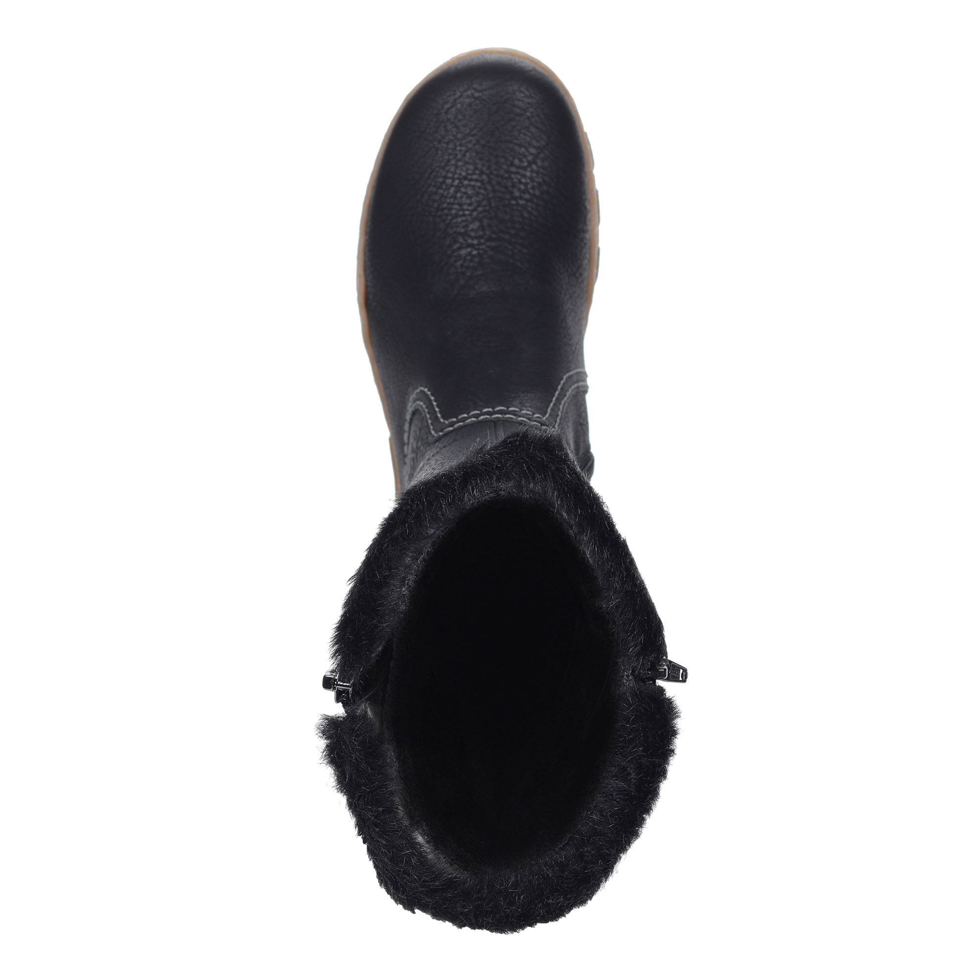 Черные сапоги из экокожи на рифленой подошве Rieker, размер 38, цвет черный - фото 6