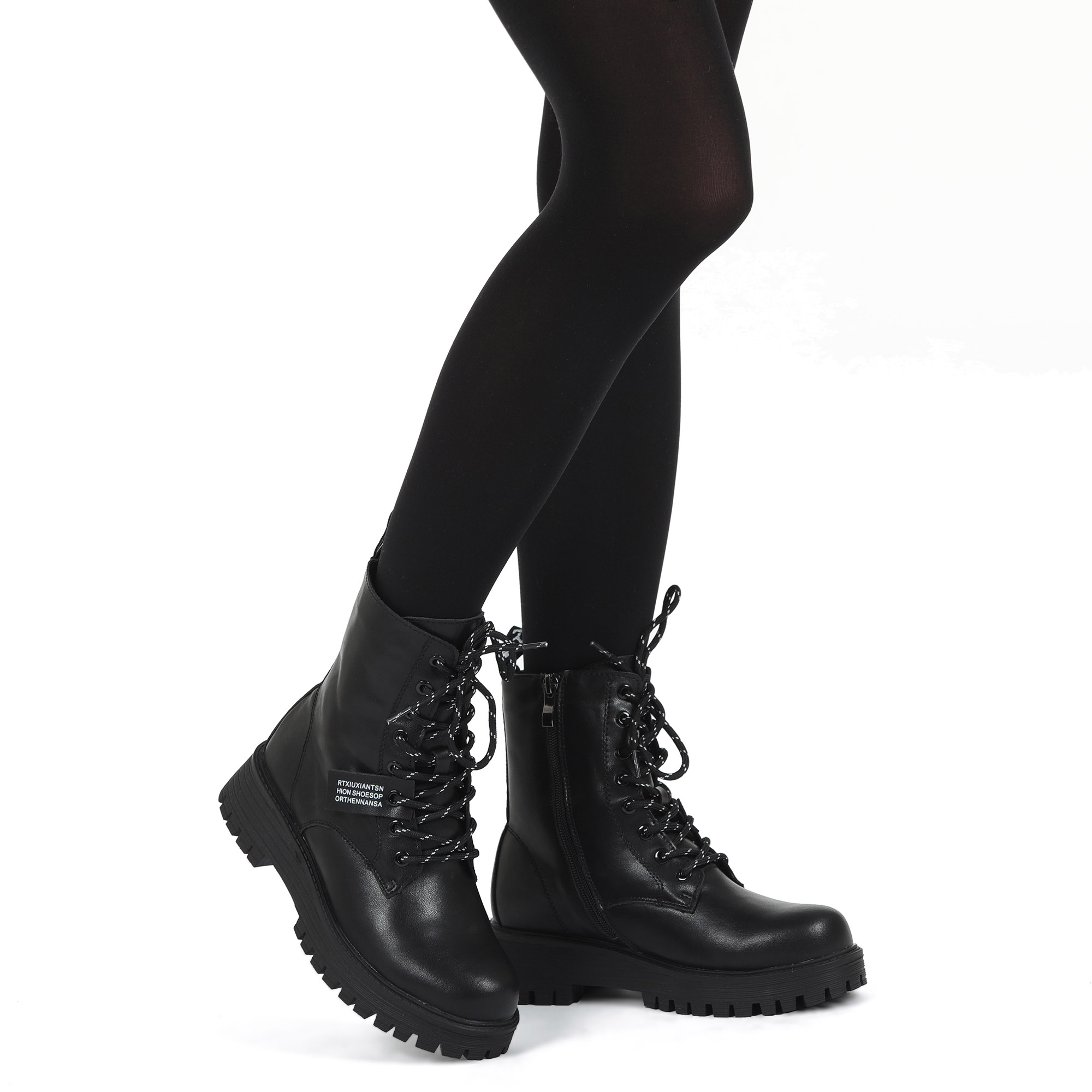 Черные ботинки из кожи на подкладке из натуральной шерсти на тракторной подошве Respect, размер 36, цвет черный - фото 2