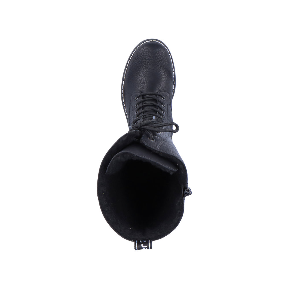 Черные утепленные высокие ботинки из экокожи Rieker, размер 41, цвет черный - фото 6