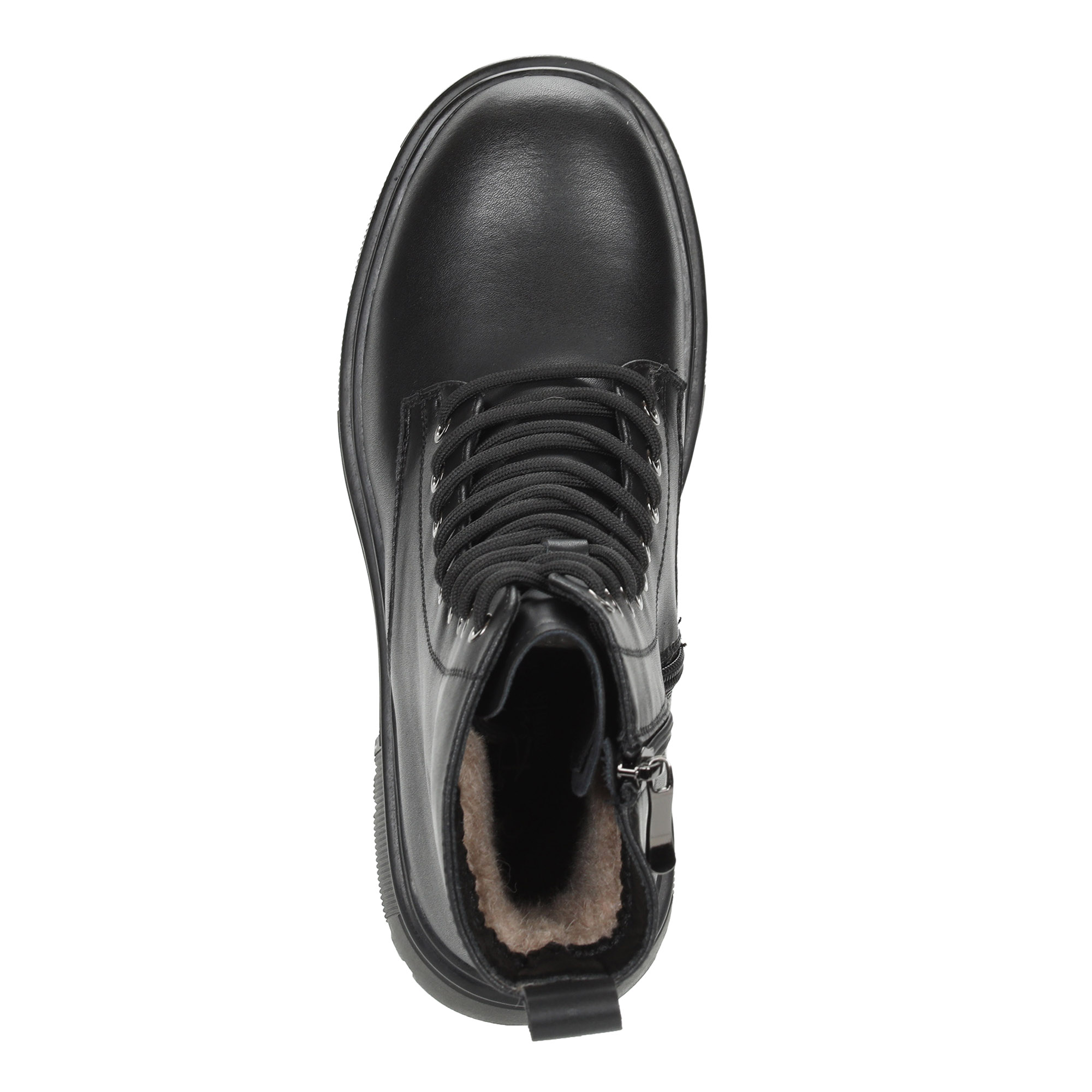 фото Черные утепленные ботинки из гладкой кожи respect