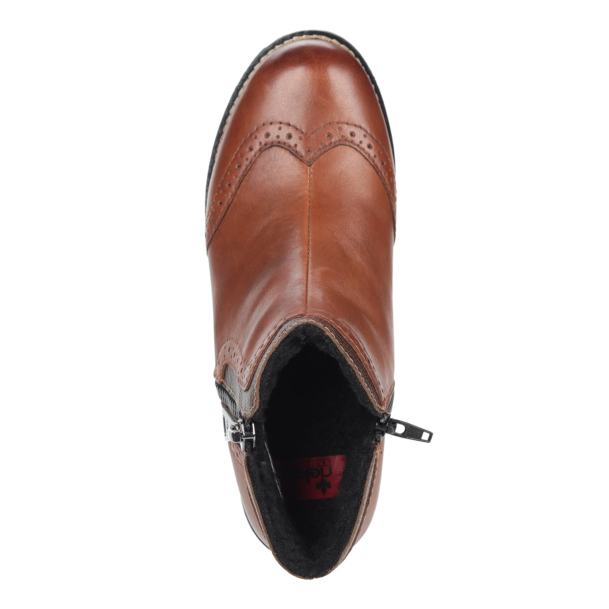 Коричневые ботинки с брогированным узором Rieker, размер 36, цвет коричневый - фото 4