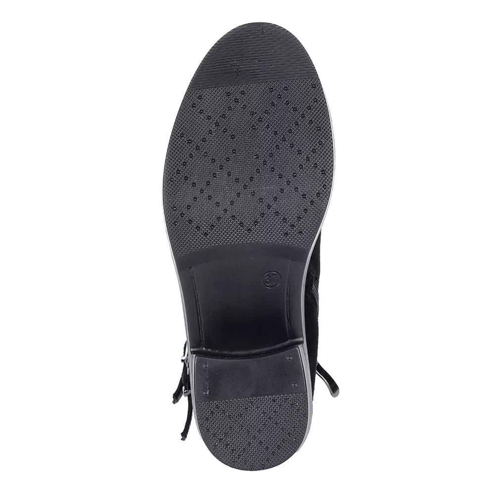 Черные ботинки из велюра на каблуке Respect, размер 38, цвет черный - фото 5