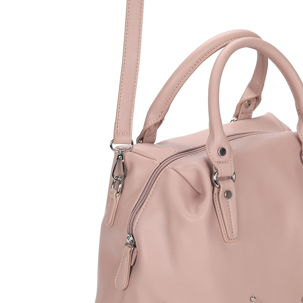 фото Розовая сумка из экокожи с декором portofiano