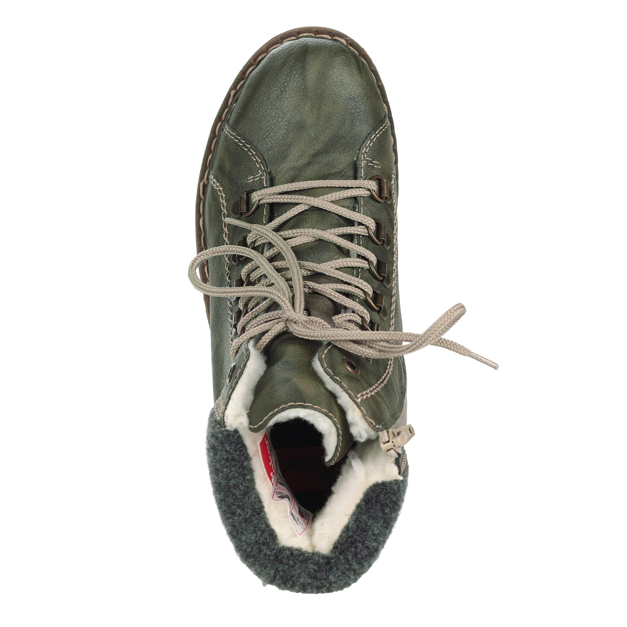 Зеленые комфортные ботинки на шерсти Rieker, размер 36, цвет зеленый - фото 4