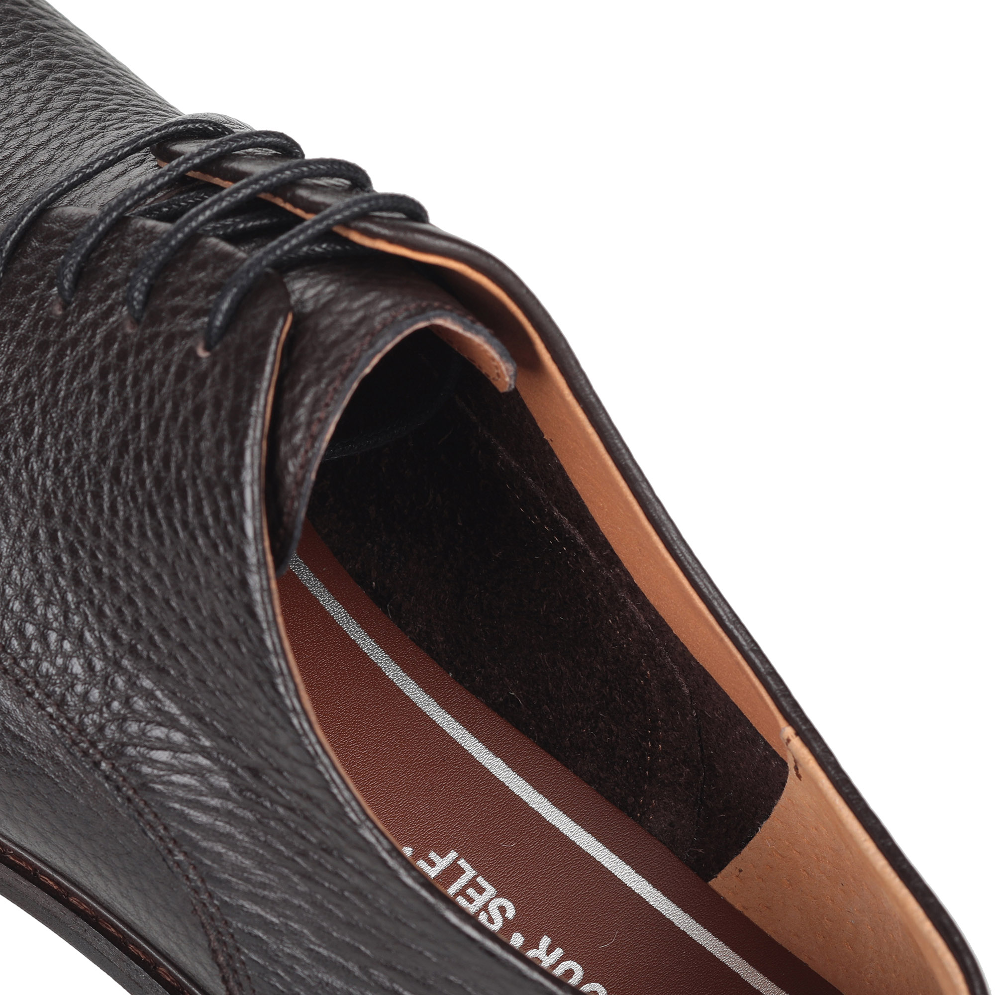 Коричневые полуботинки из кожи на шнуровке от Respect-shoes