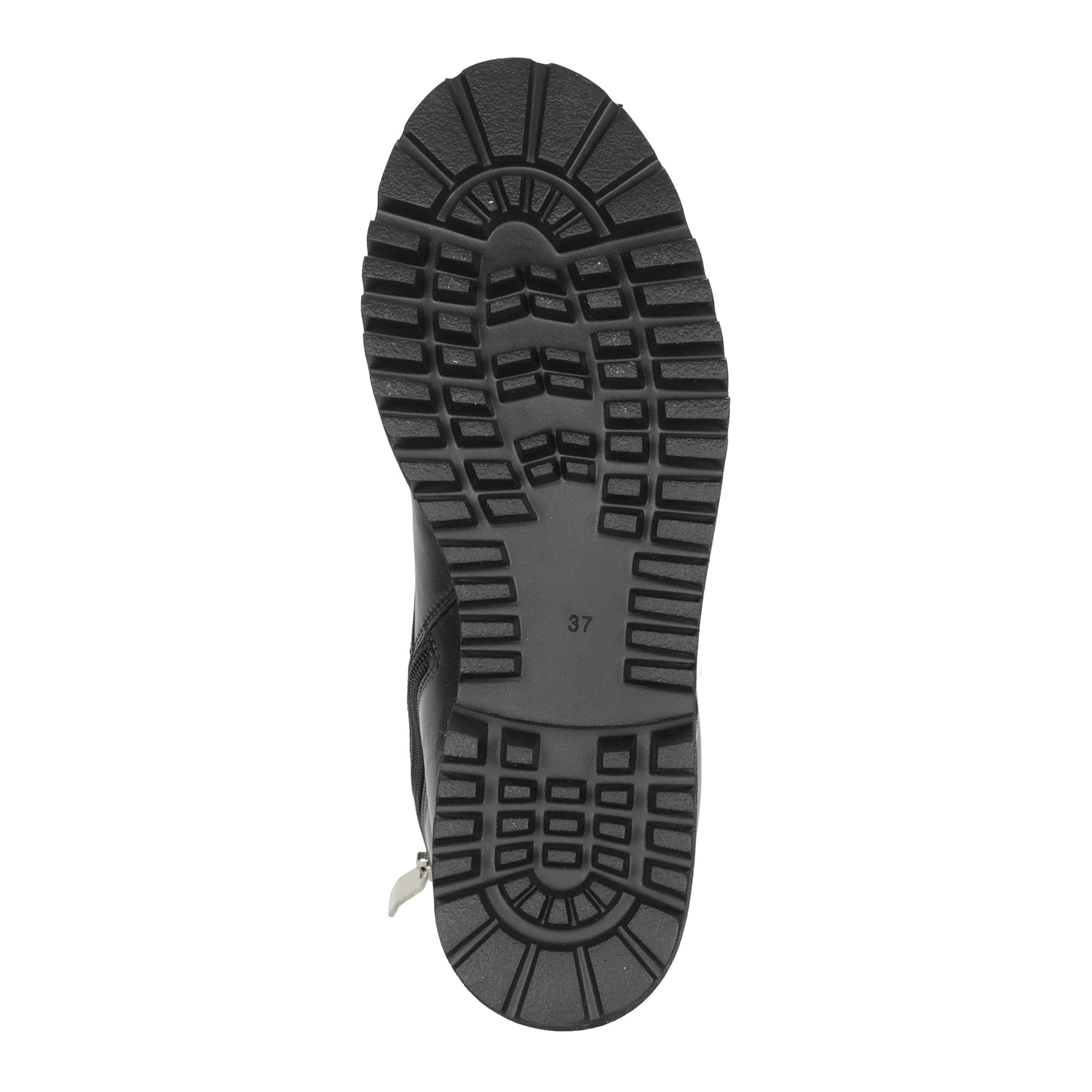 фото Черные ботинки из кожи на подкладке из натурального меха на утолщенной подошве giotto
